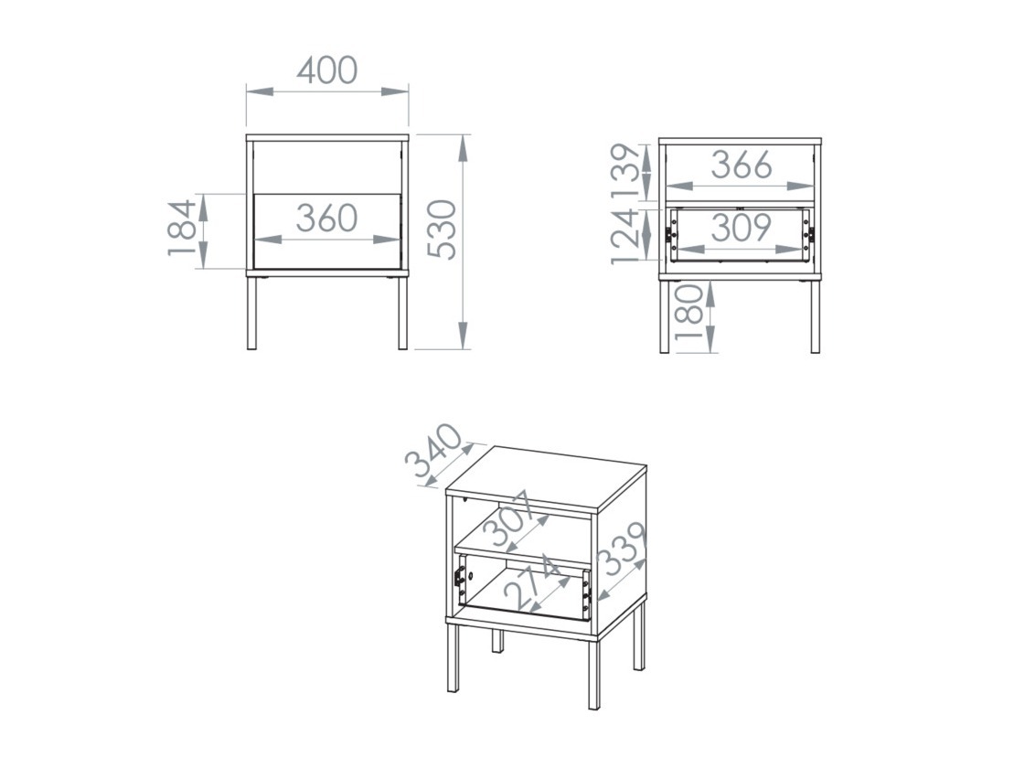 Naktinis staliukas Virsalo 104 (Kašmyras)