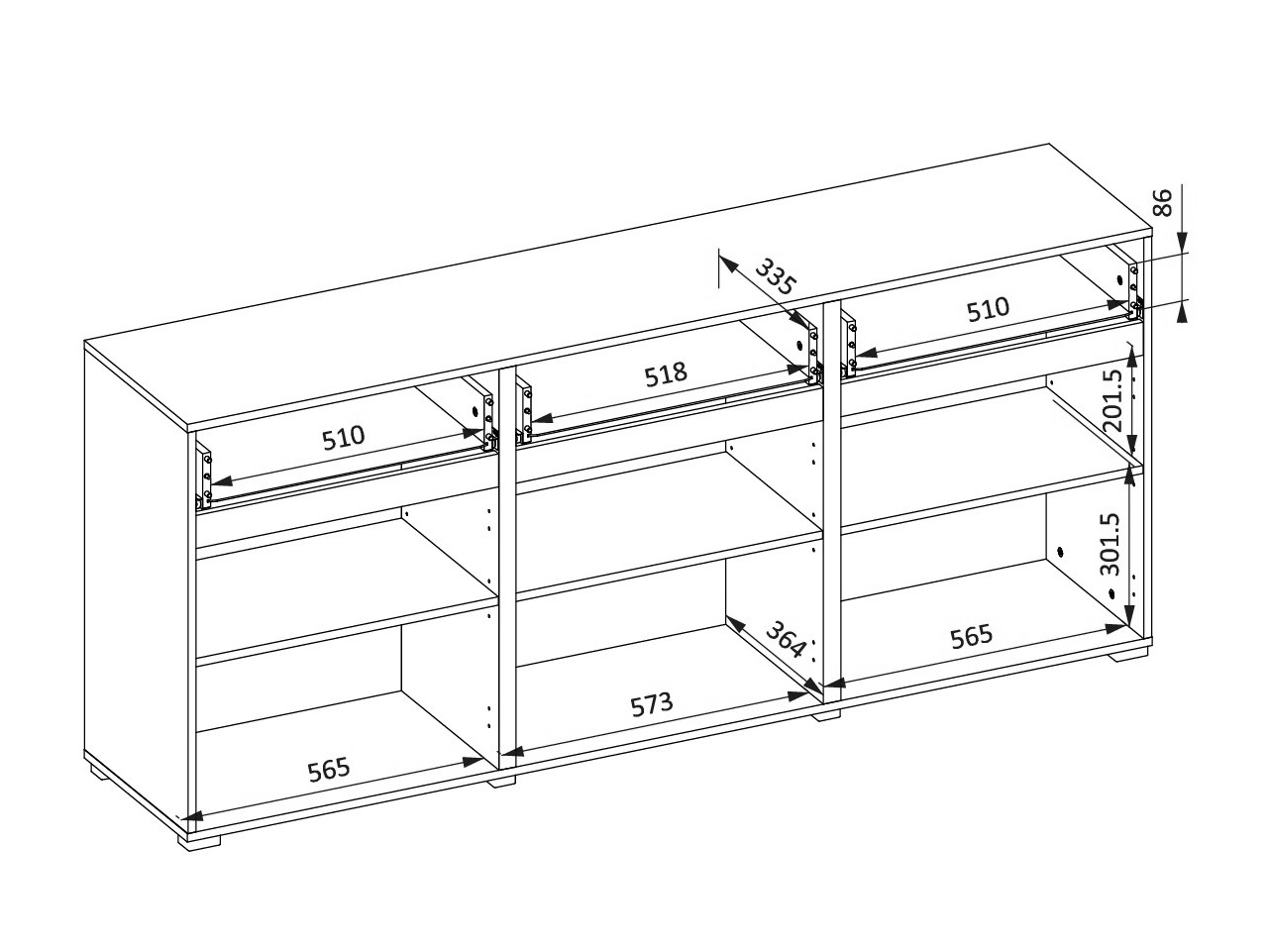 Komoda Alfere 103 (Balta)