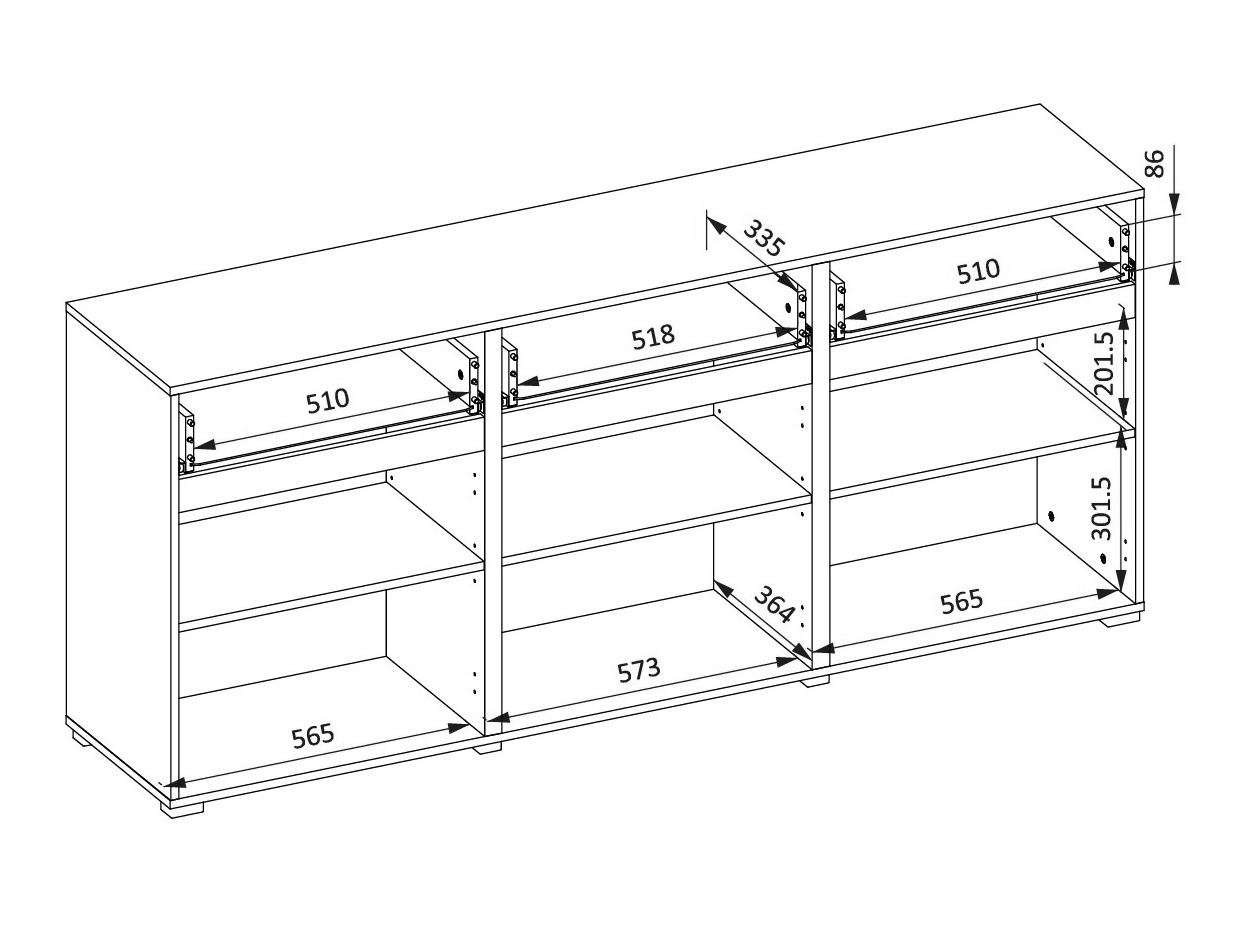 Komoda Alfere 103 (Juoda)