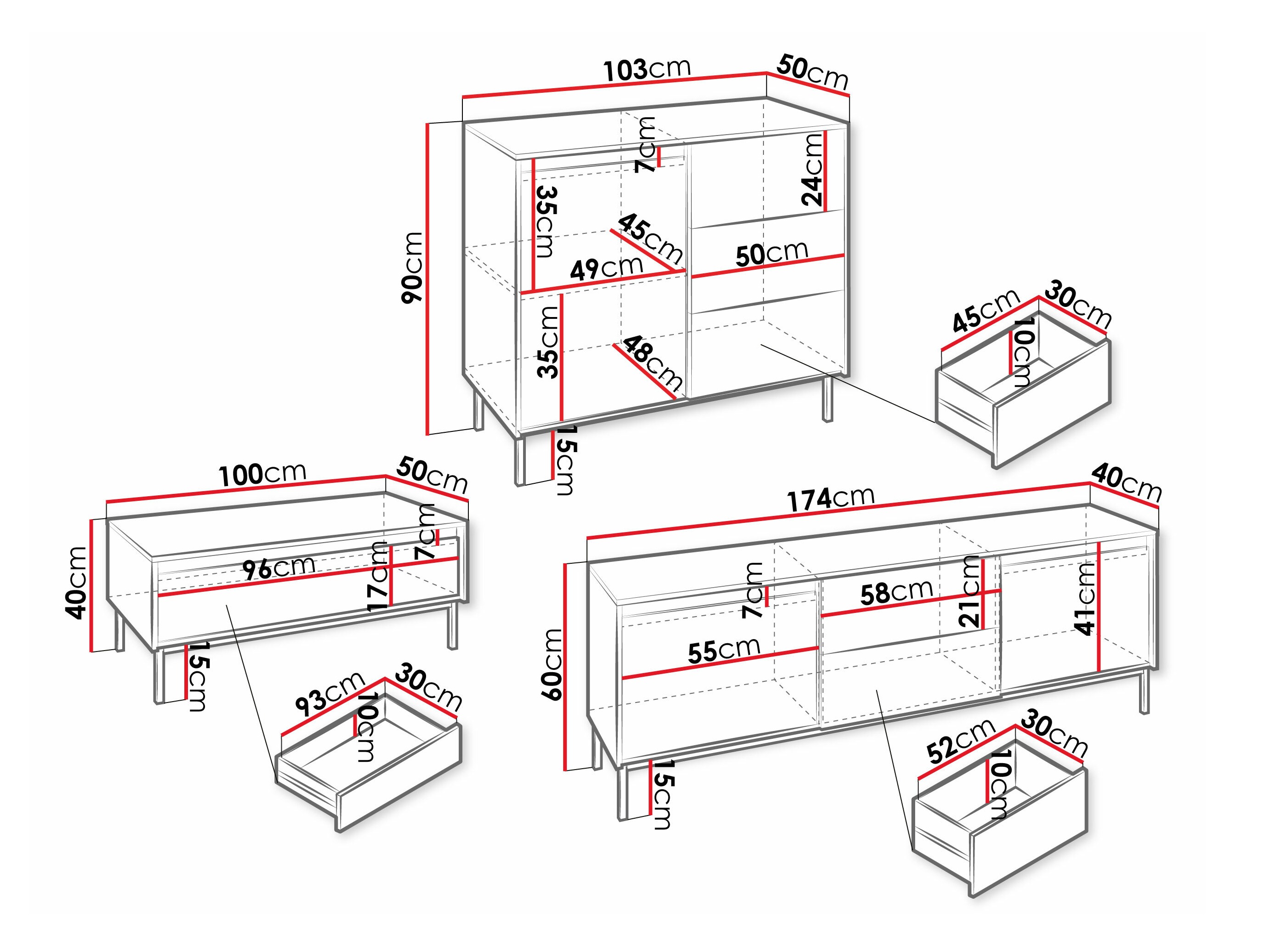 Svetainės komplektas Comfivo Delruva II (Balta)