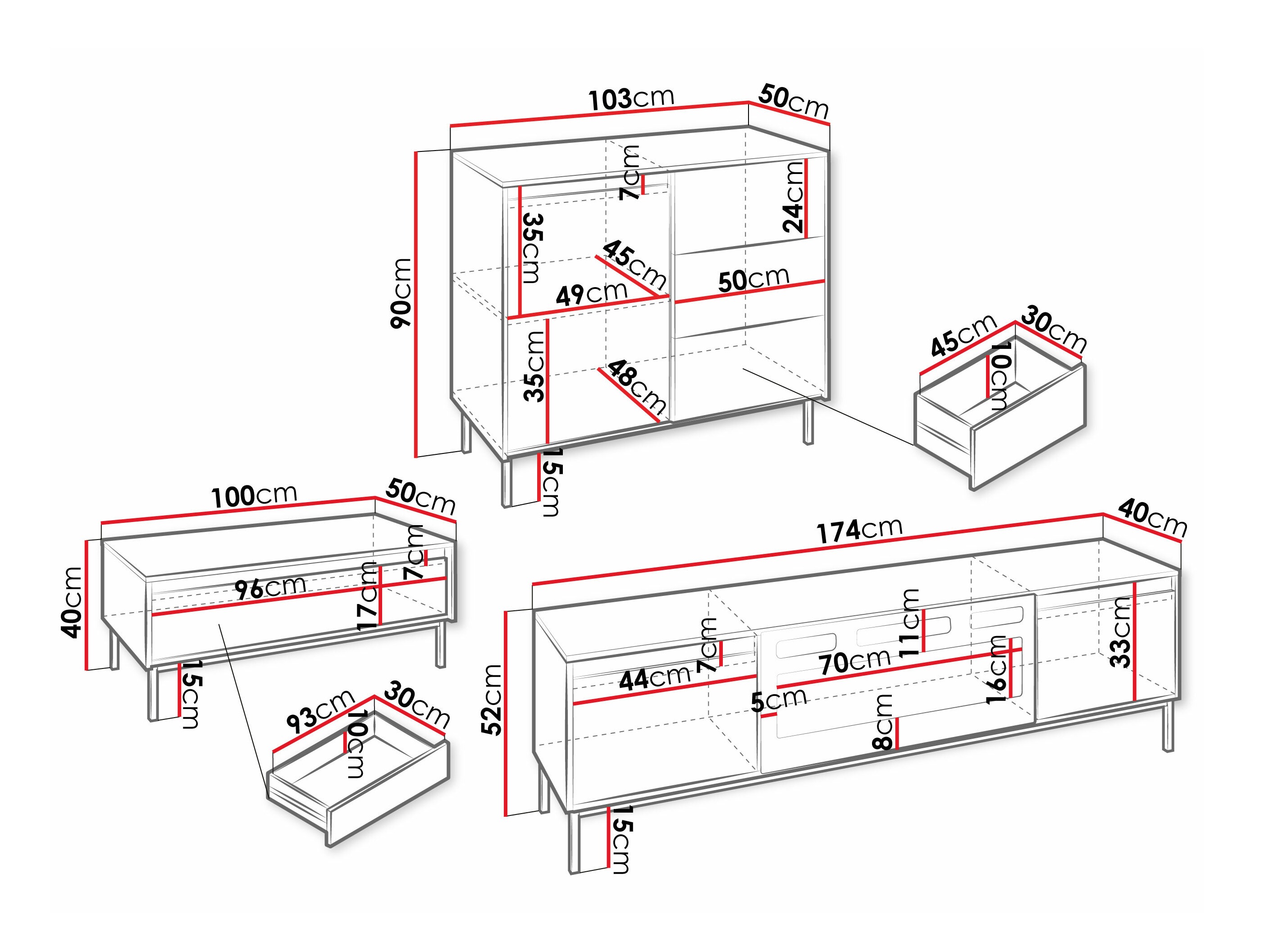 Svetainės komplektas Comfivo Delruva IV (Balta)