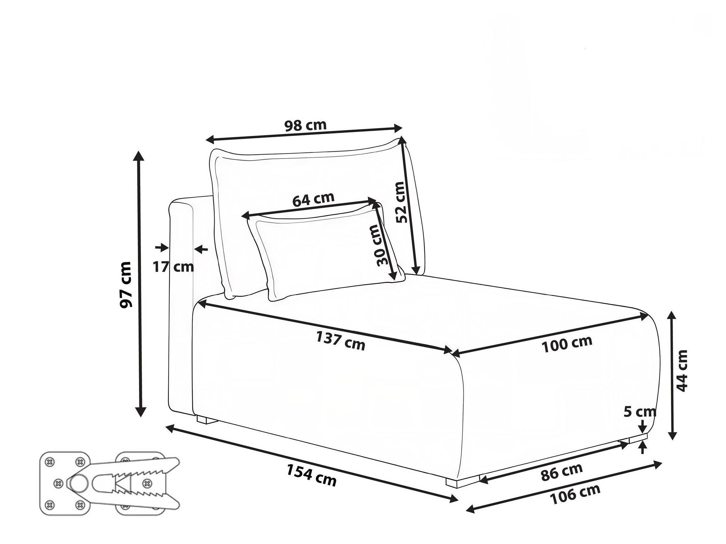Kušetė Berwyn 3029 (Mėlyna)