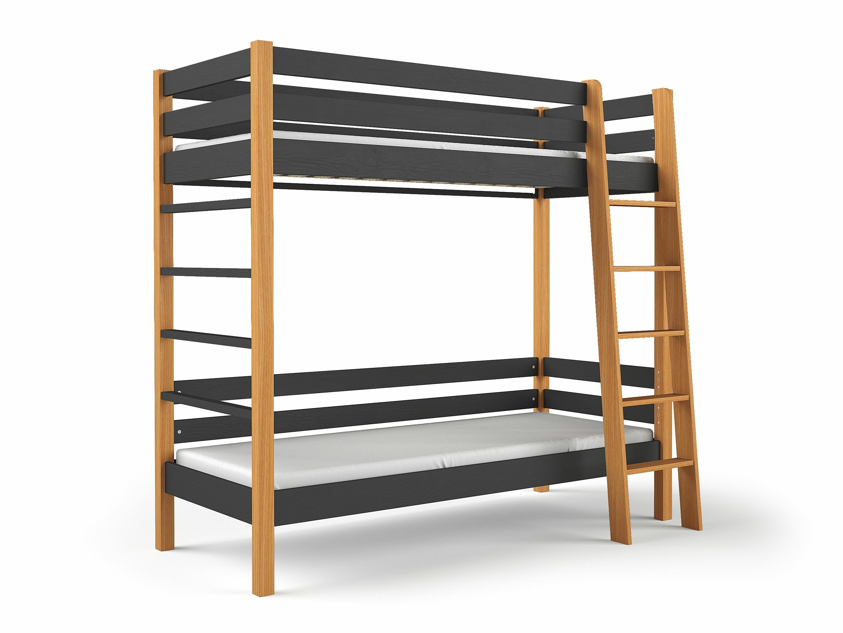 Dviaukštė lova Ogden 174 (Juoda)