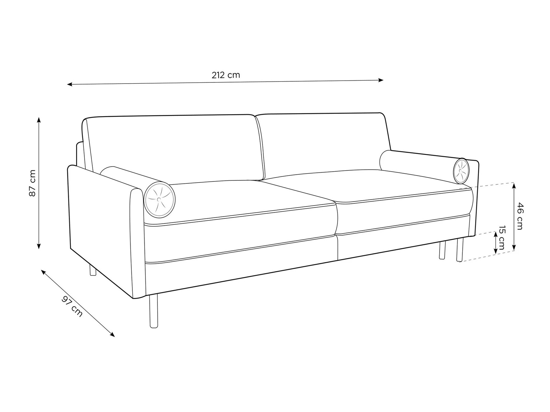 Sofa lova Beckley 332 (Bluvel 19)