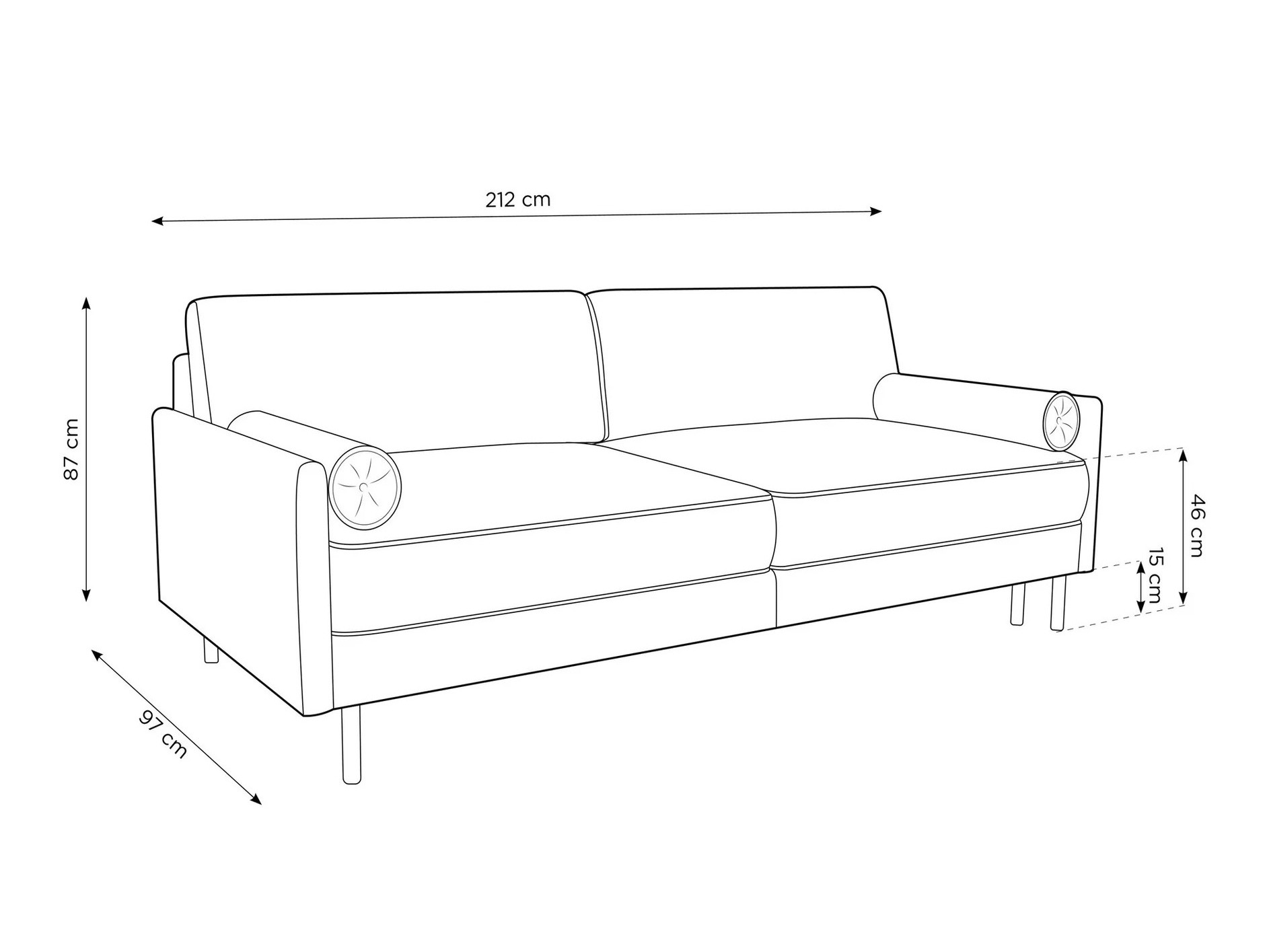 Sofa lova Beckley 332 (Bluvel 22)