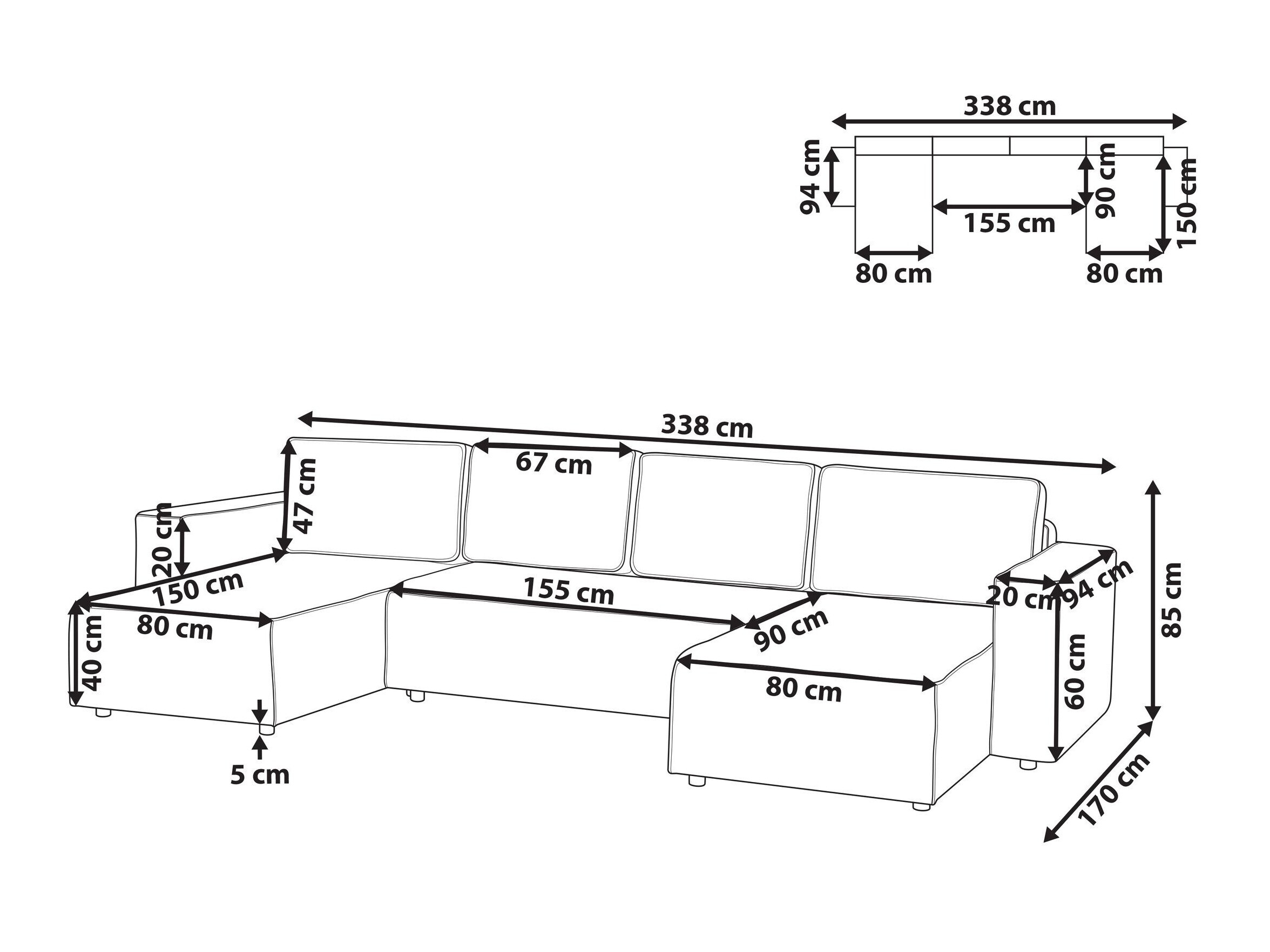Minkštas kampas Berwyn 3040 (Šviesi pilka)