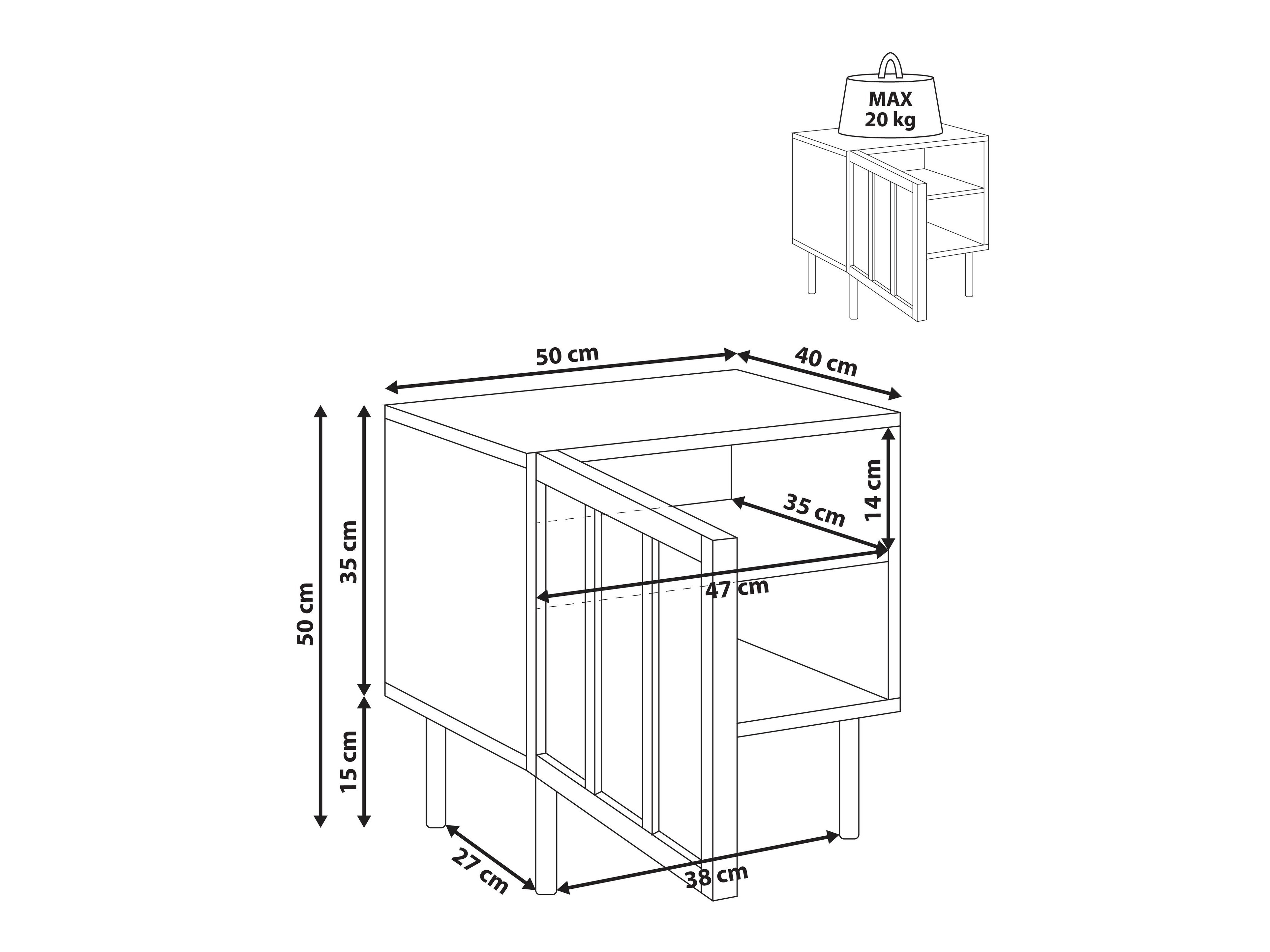 Naktinis staliukas Berwyn 3058