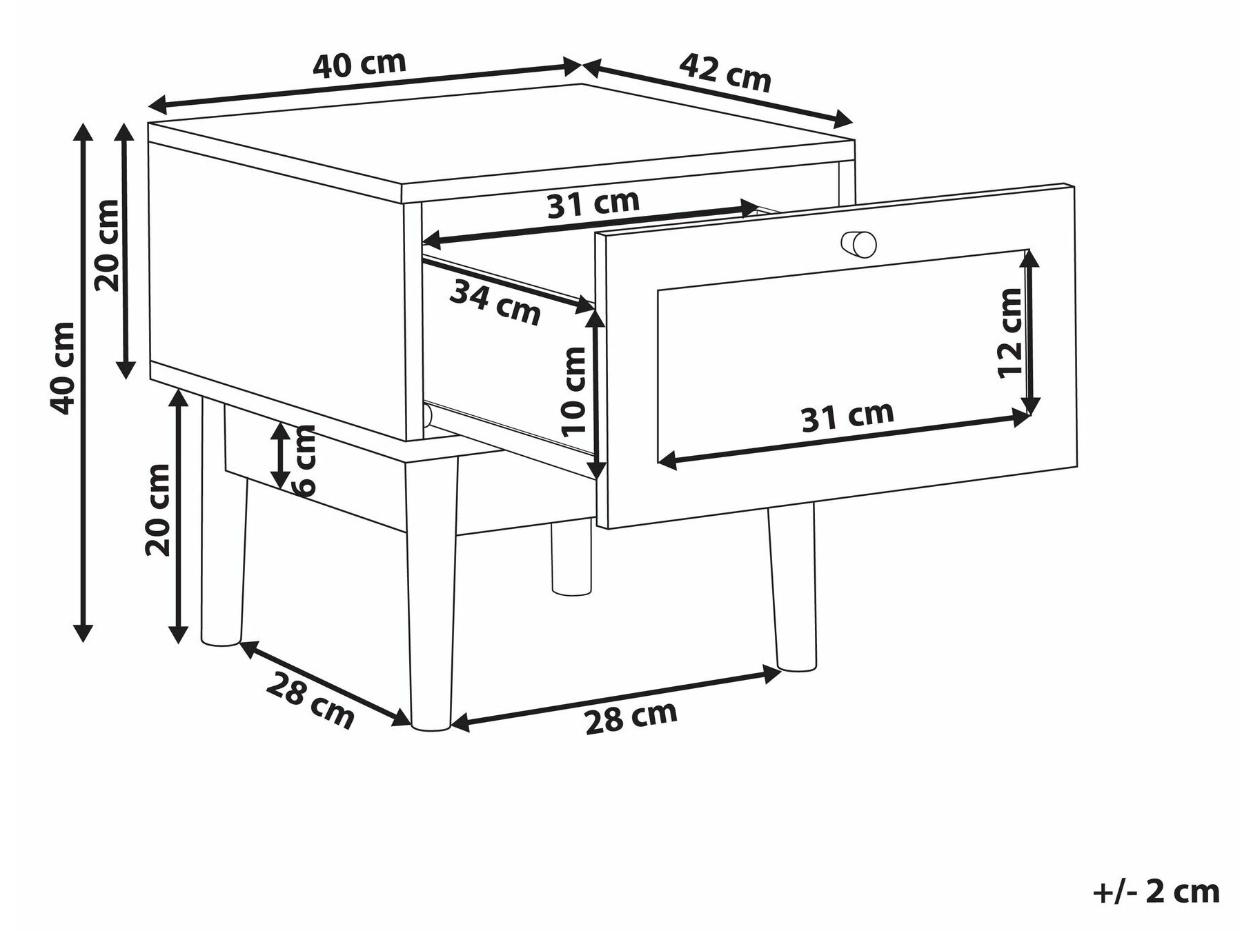 Naktinis staliukas ST8328 su smulkiu defektu