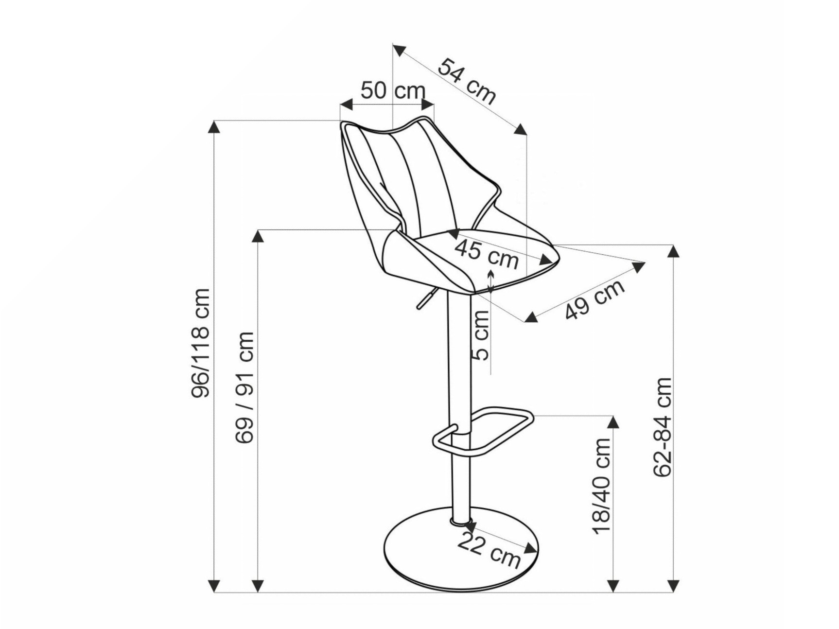 Baro kėdė ST8343 su pažeista pakuote