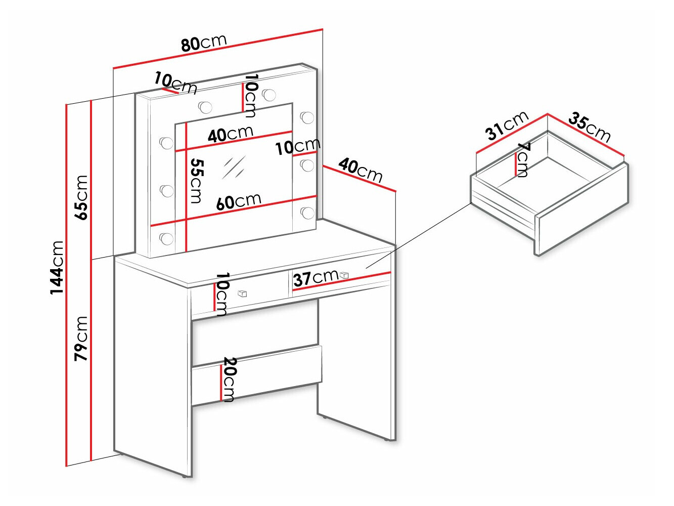 Makiažo staliukas ST8340