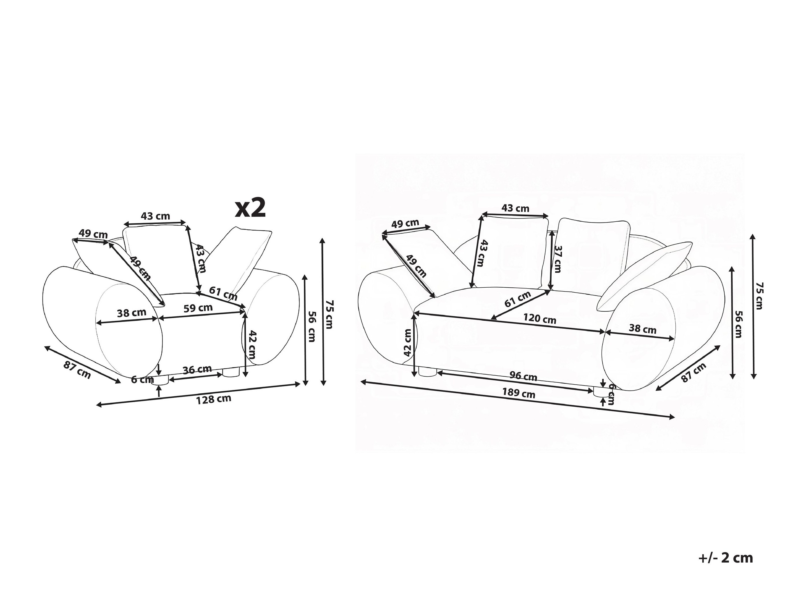 Minkštų baldų komplektas Berwyn 3066