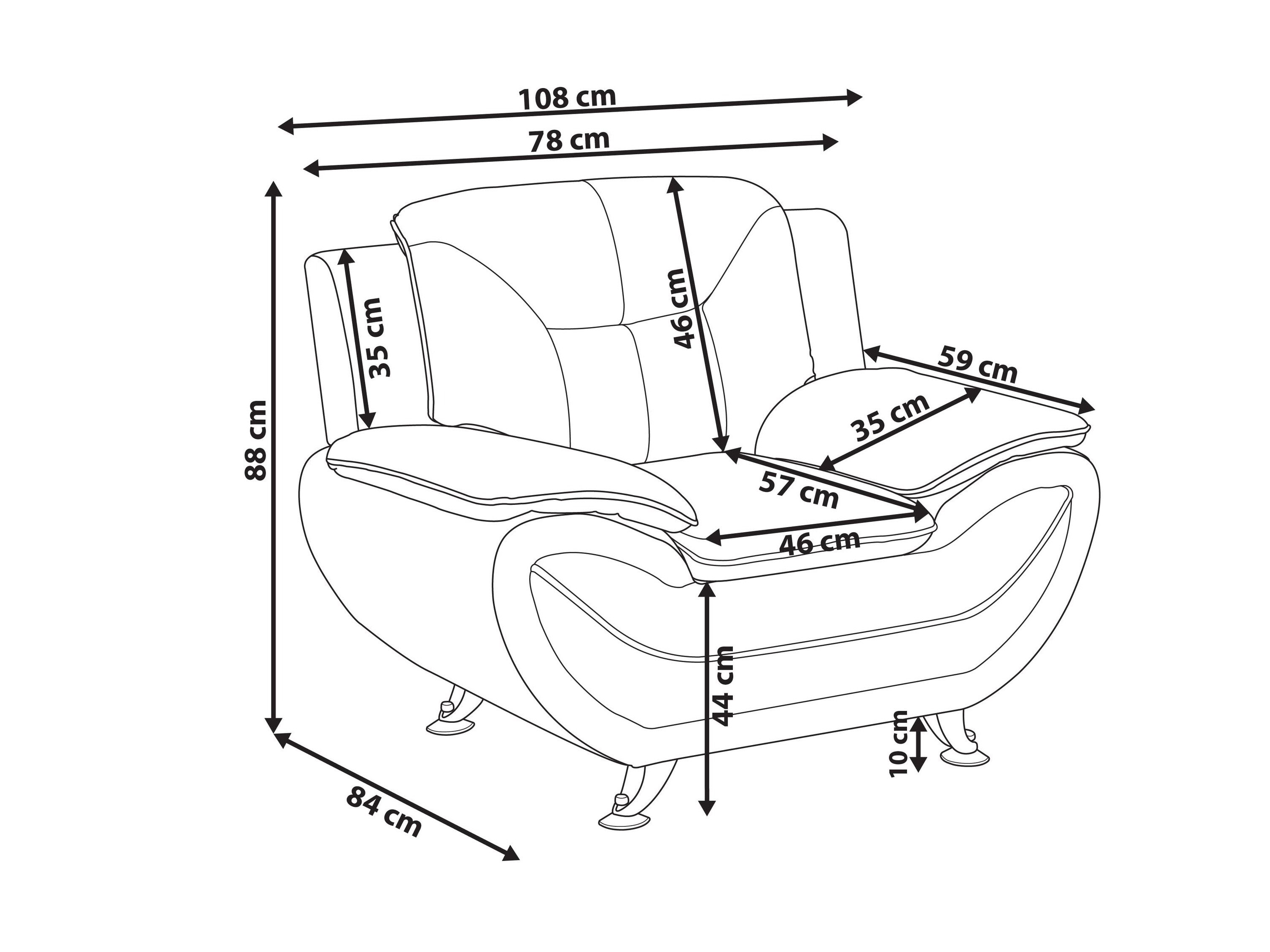 Fotelis Berwyn 1092 (Juoda)