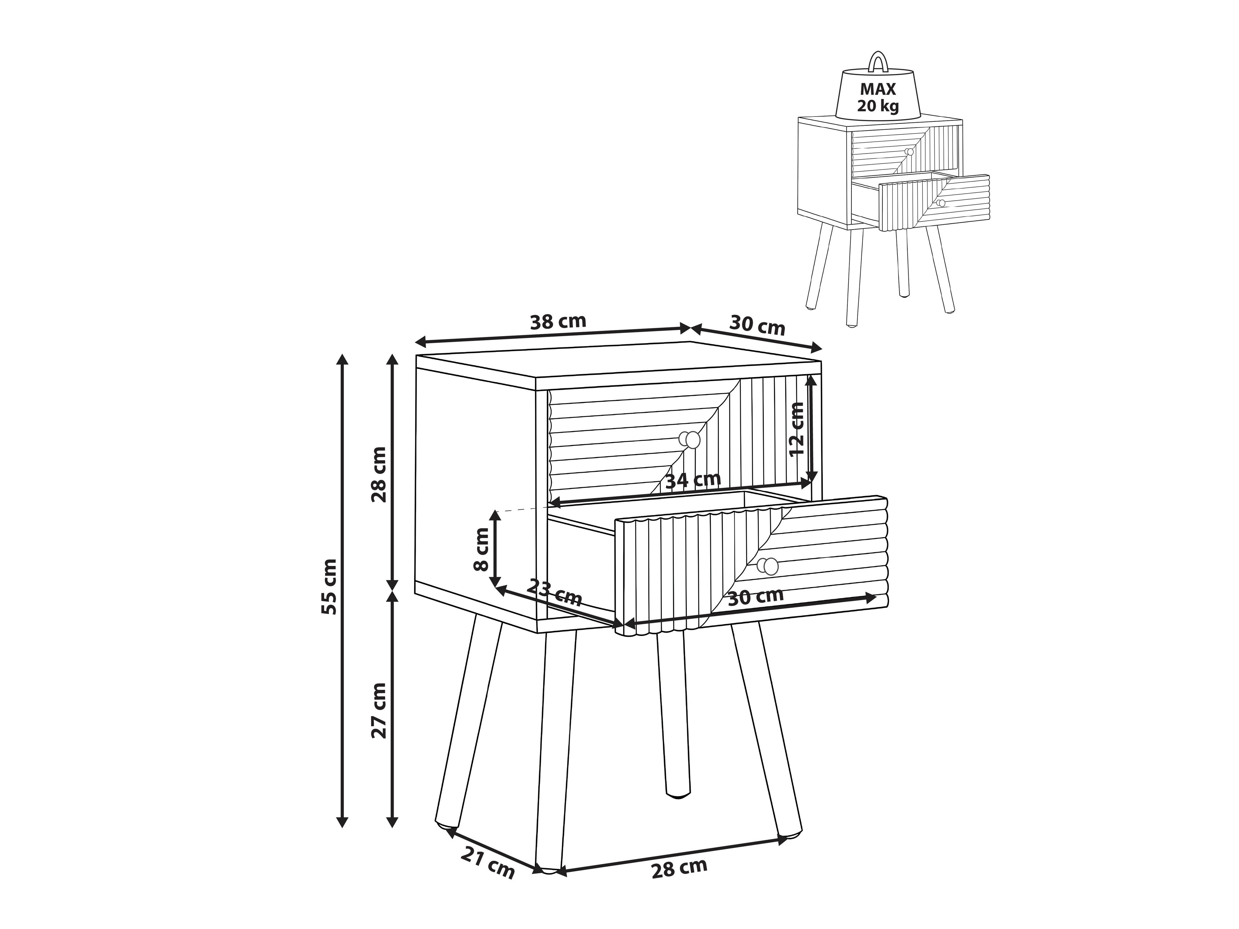 Naktinis staliukas Fivnole 100