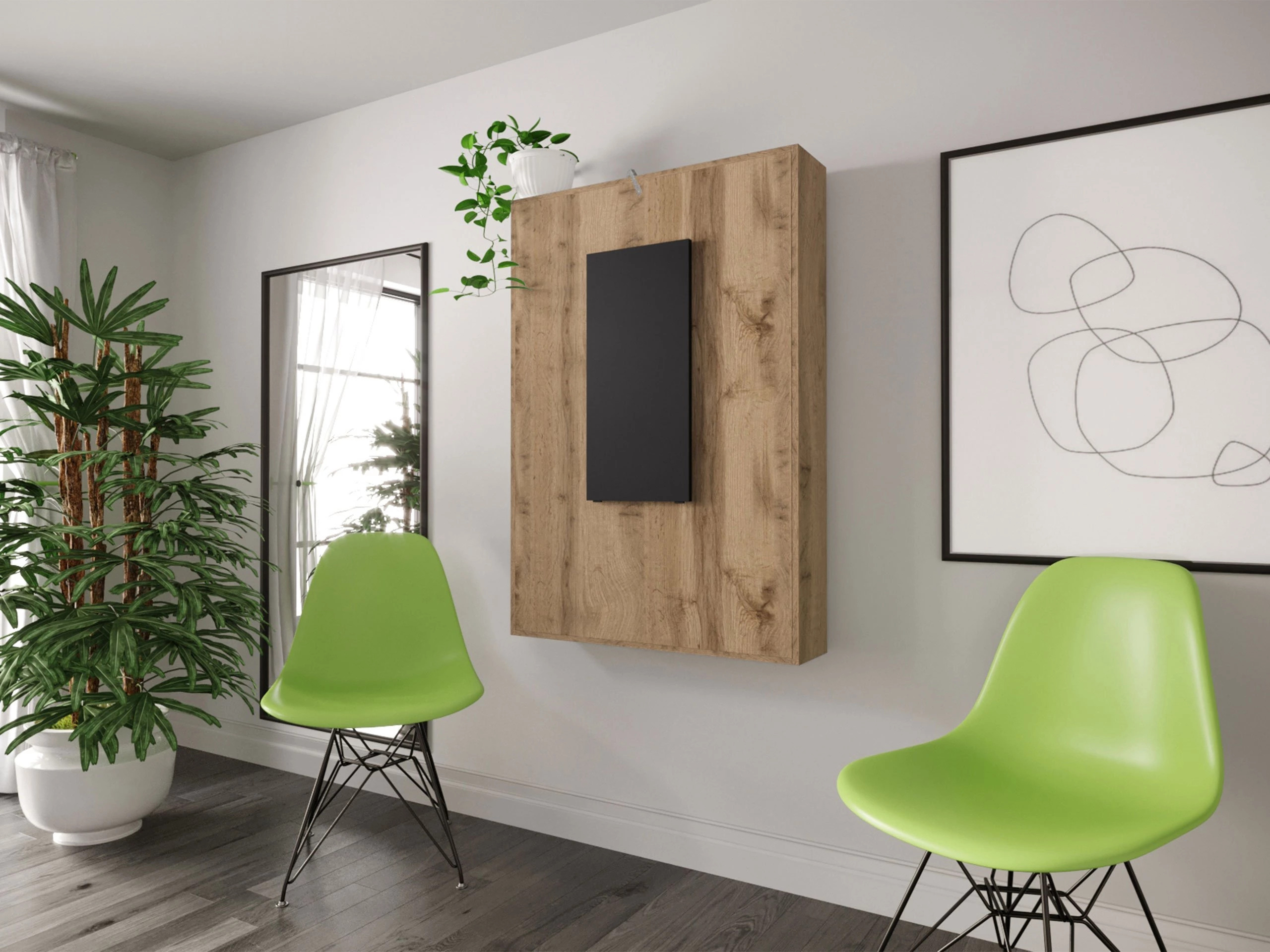 Sulankstomas stalas Pinis III (Juoda + Votan ąžuolas)