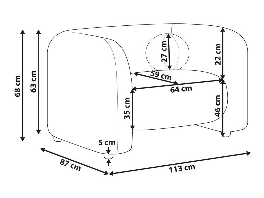 Fotelis Veselme 100 (Juoda)