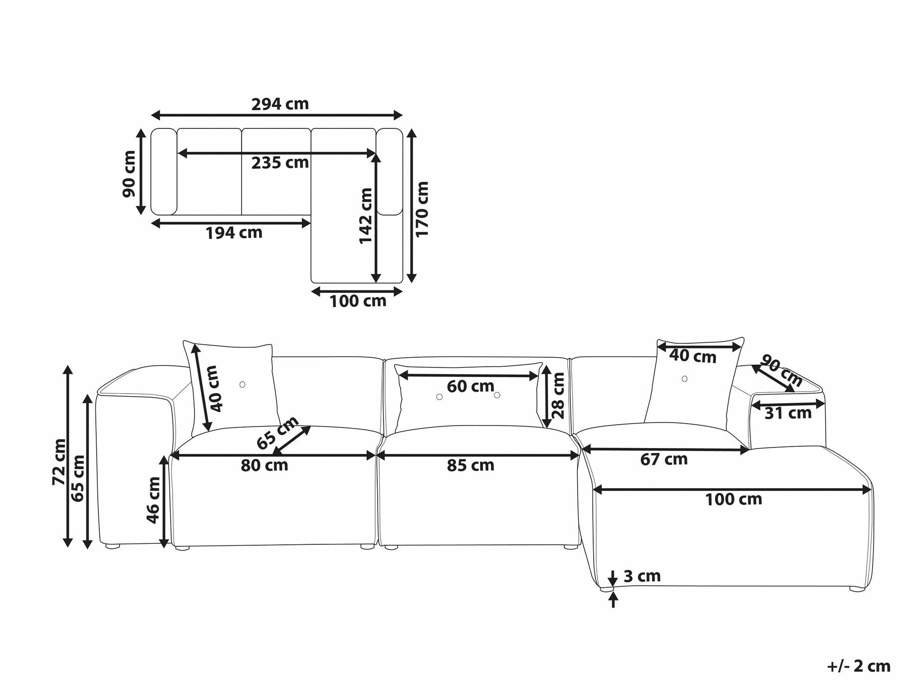 Minkštas kampas Berwyn 1311 (Tamsi pilka)