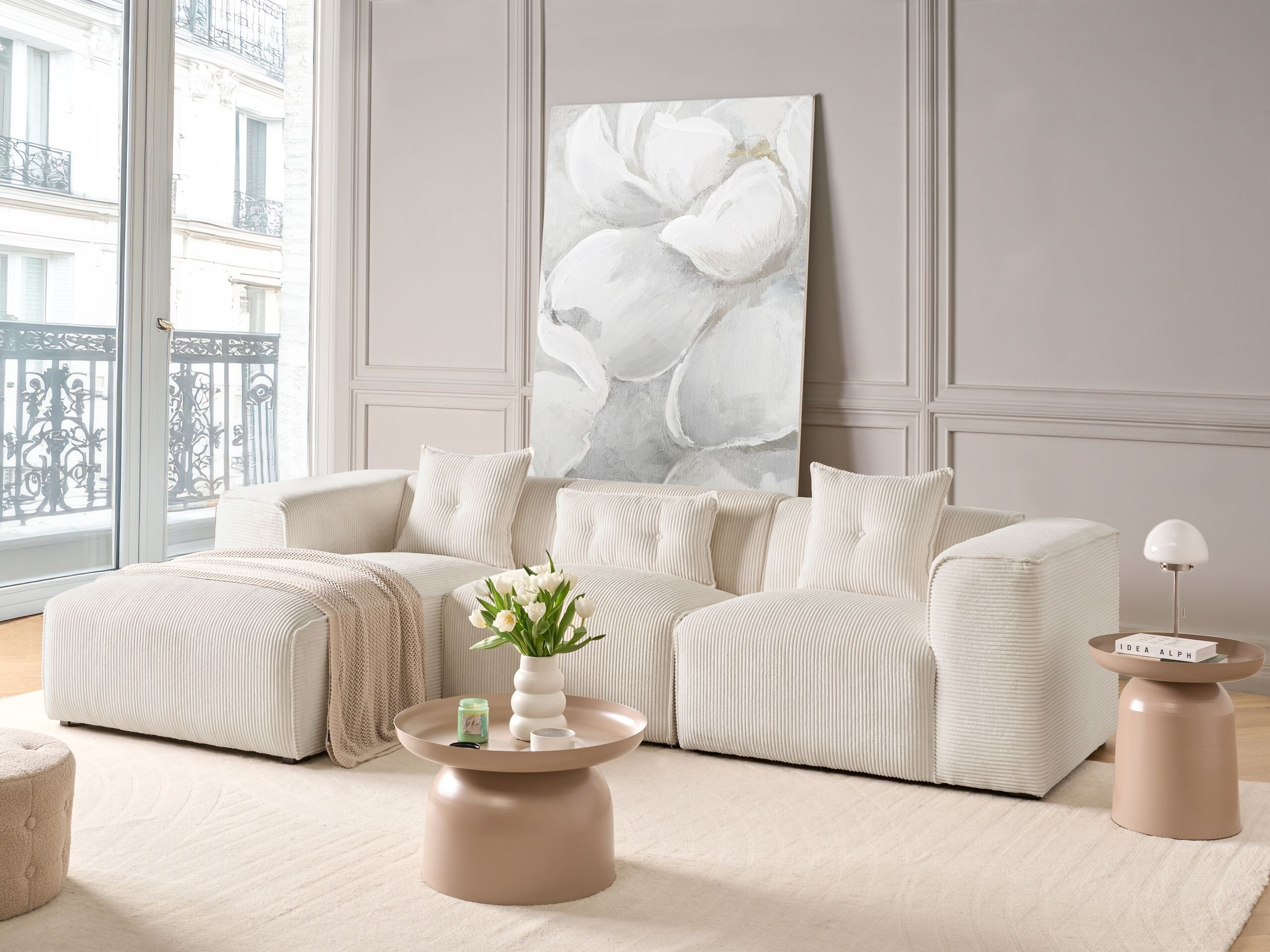 Minkštas kampas Berwyn 3121 (Balta)