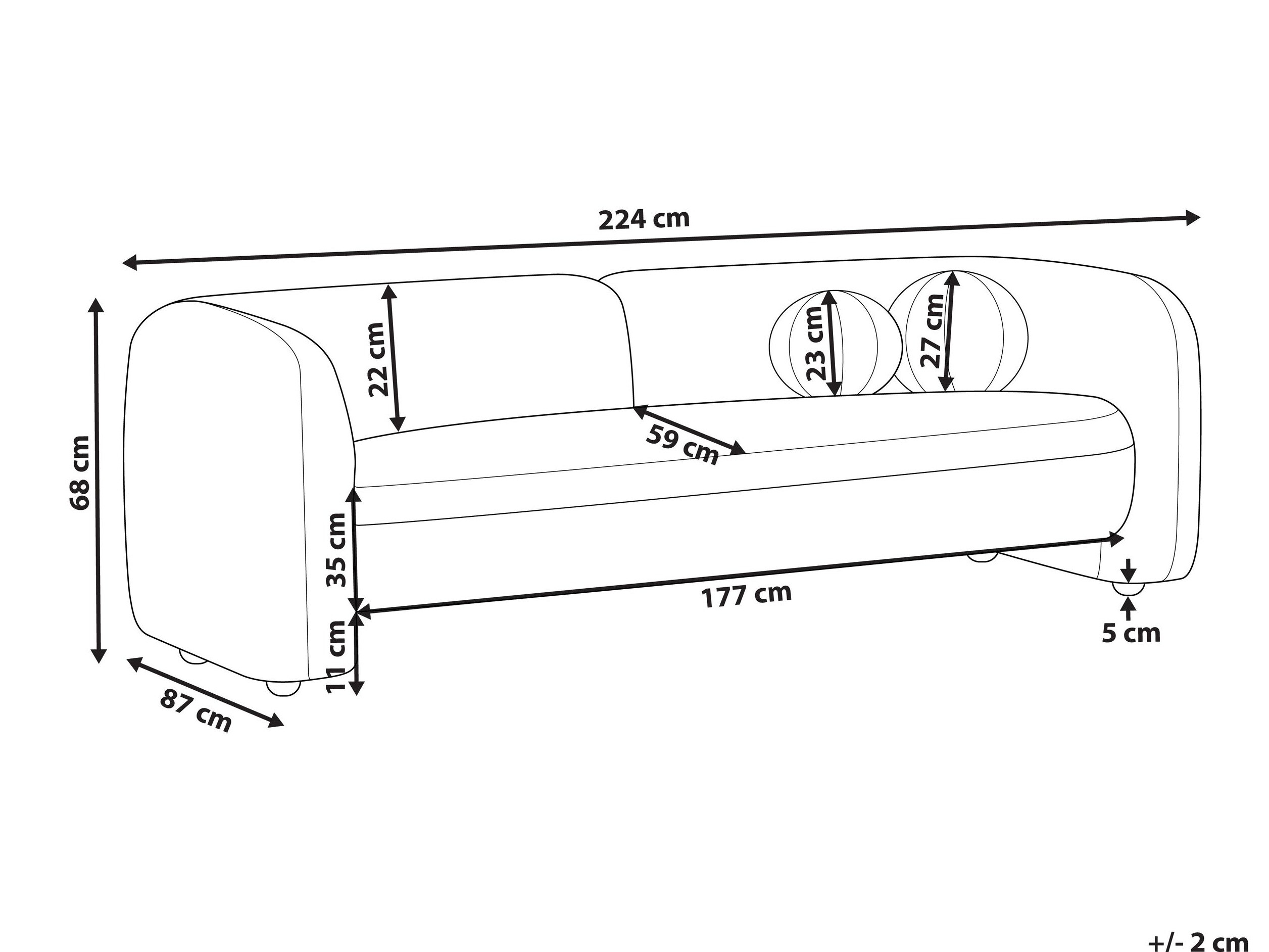 Sofa Veselme 103 (Tamsi ruda)