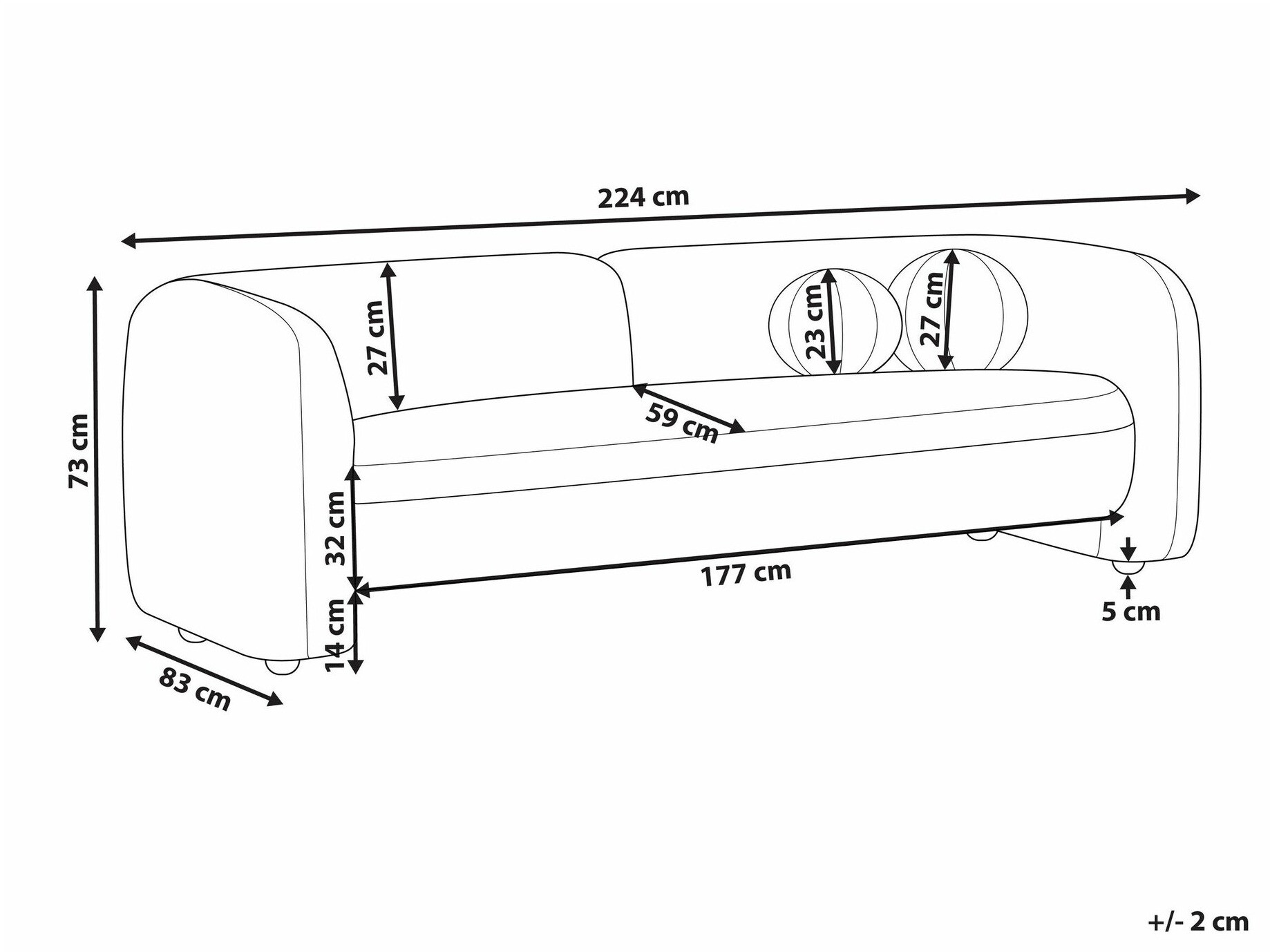 Sofa Veselme 103 (Taupe)