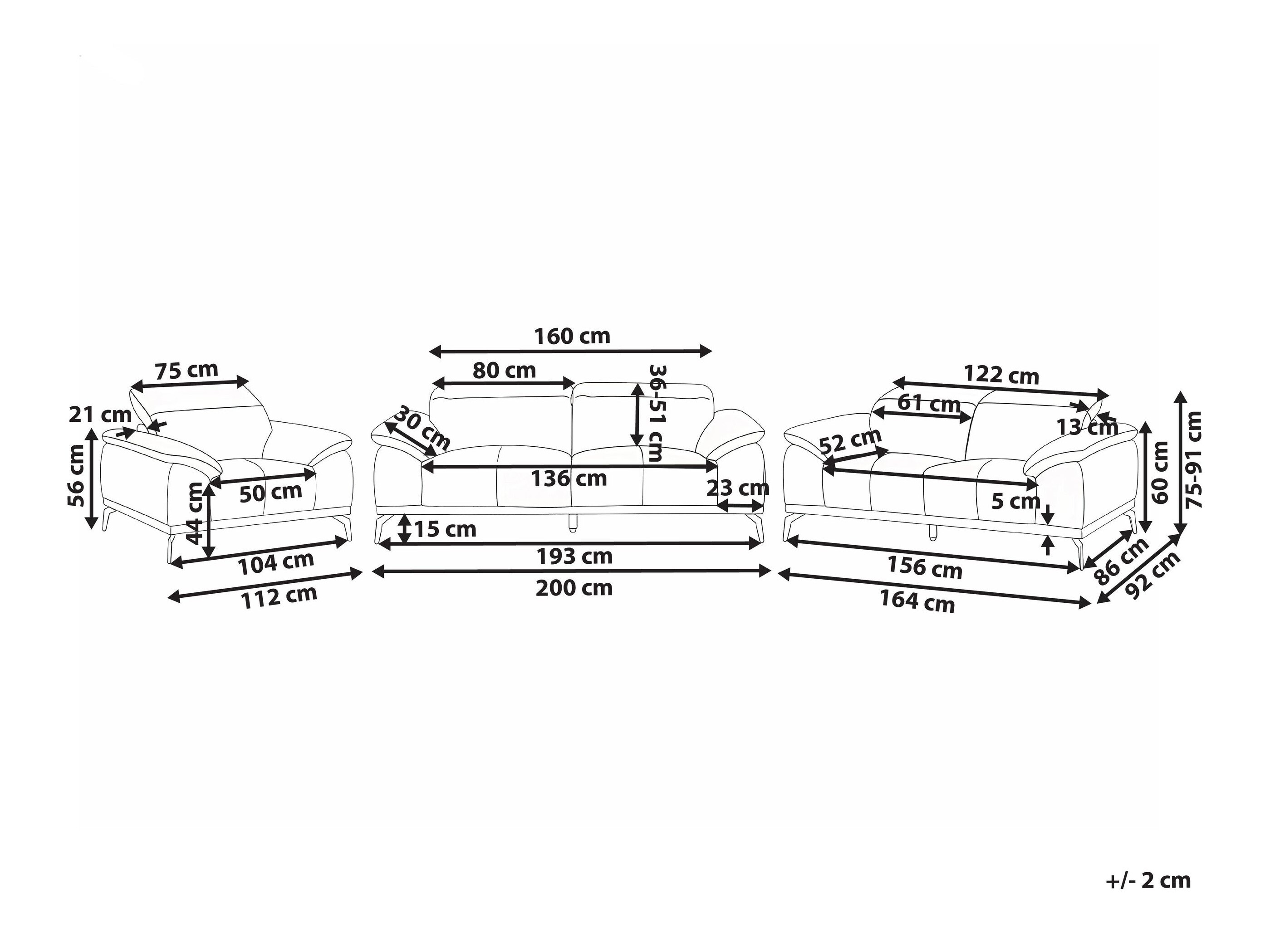 Minkštų baldų komplektas Berwyn 3127 (Juoda)