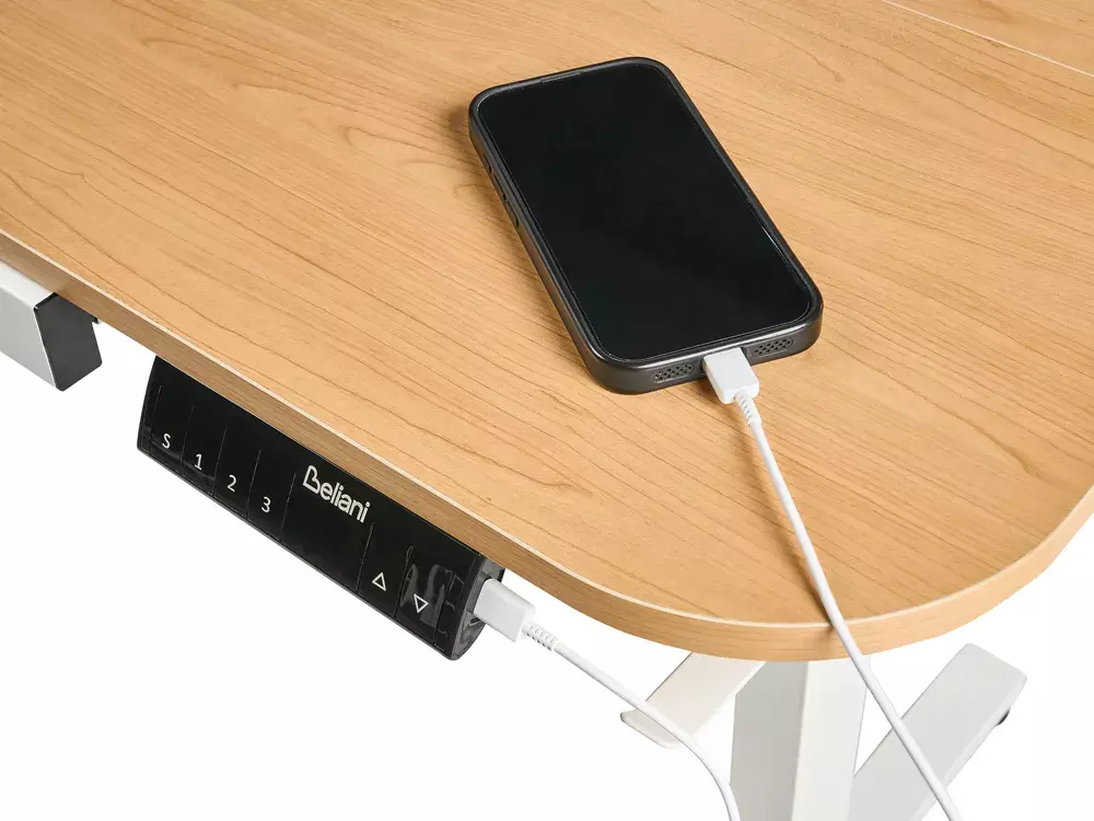 Reguliuojamo aukščio darbo stalas Berwyn 3128 (Balta + Šviesus medis)