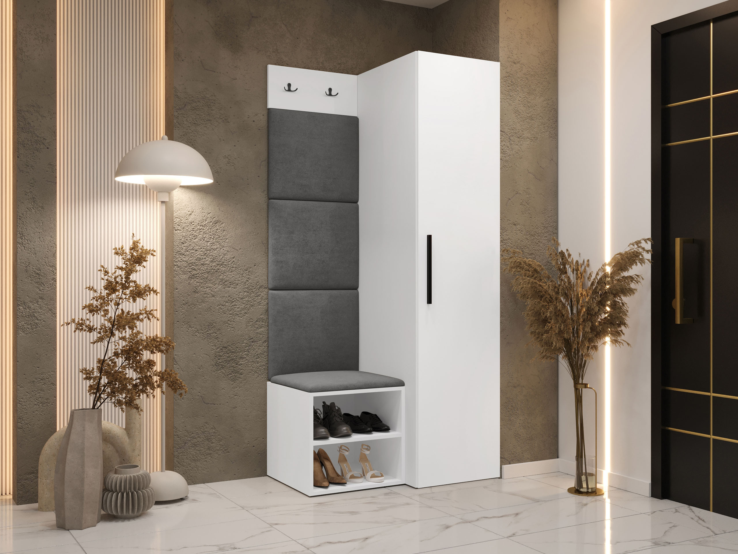 Pilki prieškambario komplektai