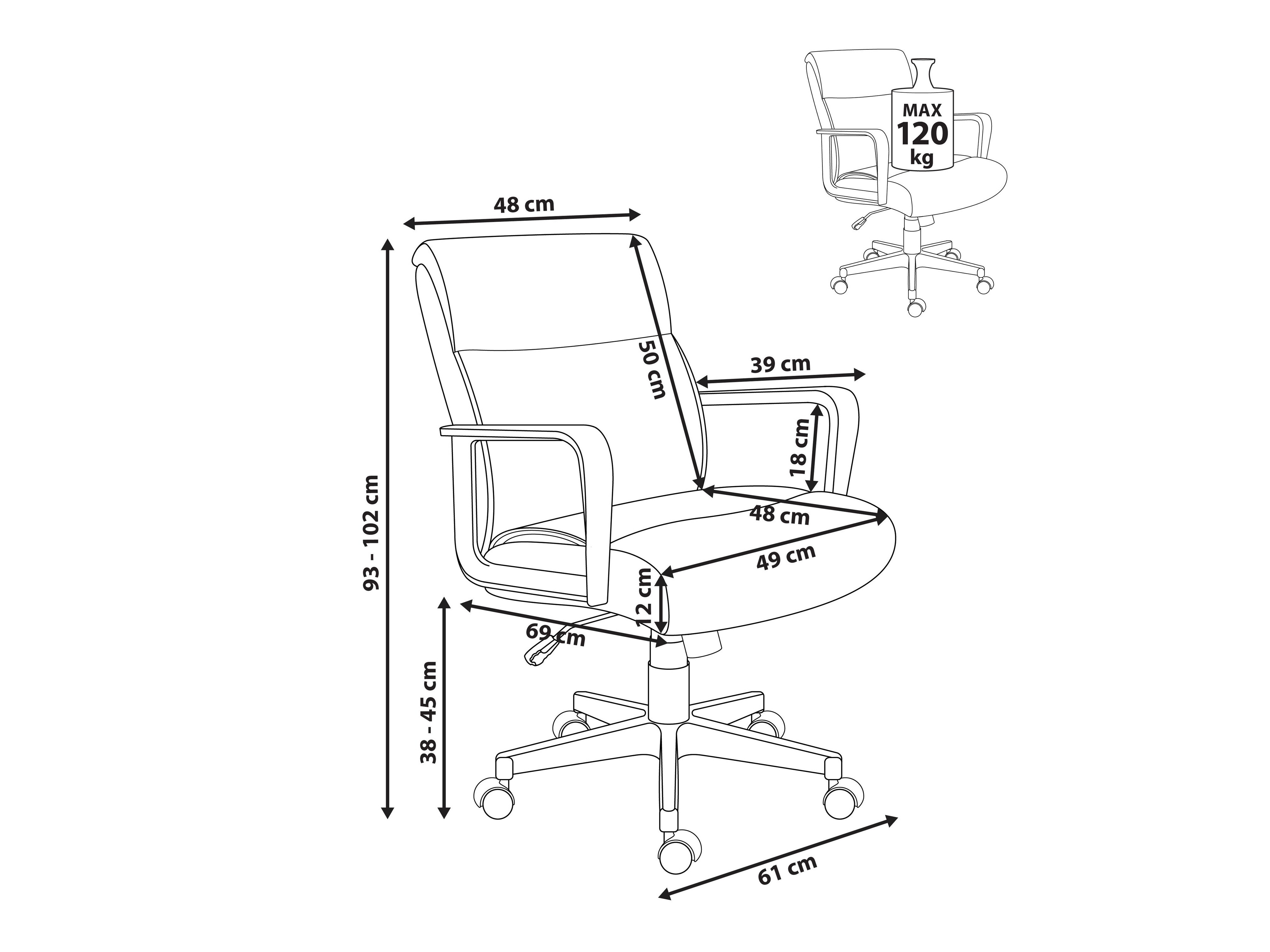 Biuro kėdė Berwyn 3142 (Pilka)