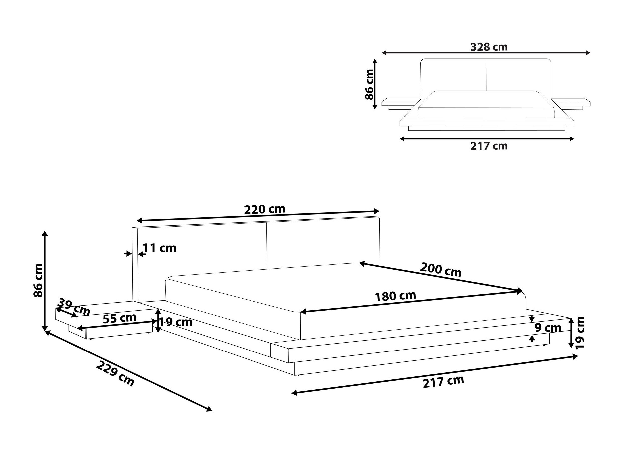 Lova Berwyn 3144 (Šviesus medis)