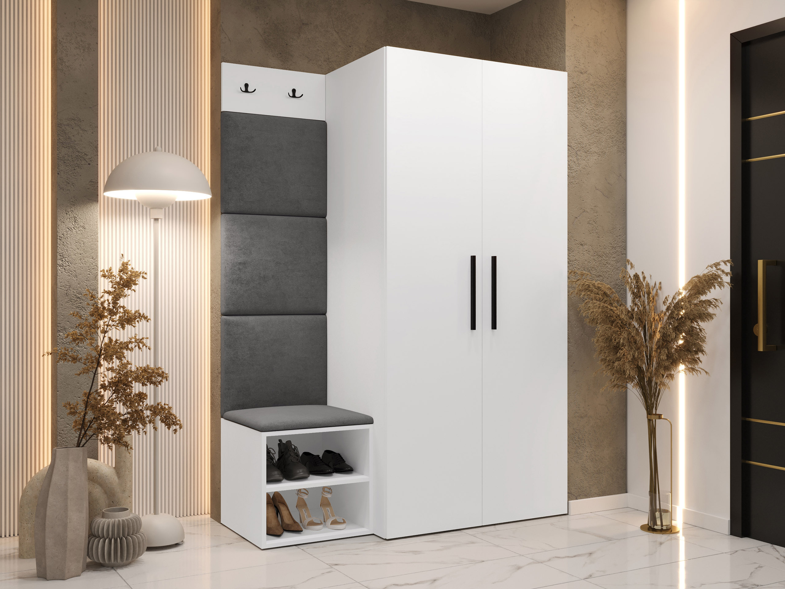 Pilki prieškambario komplektai