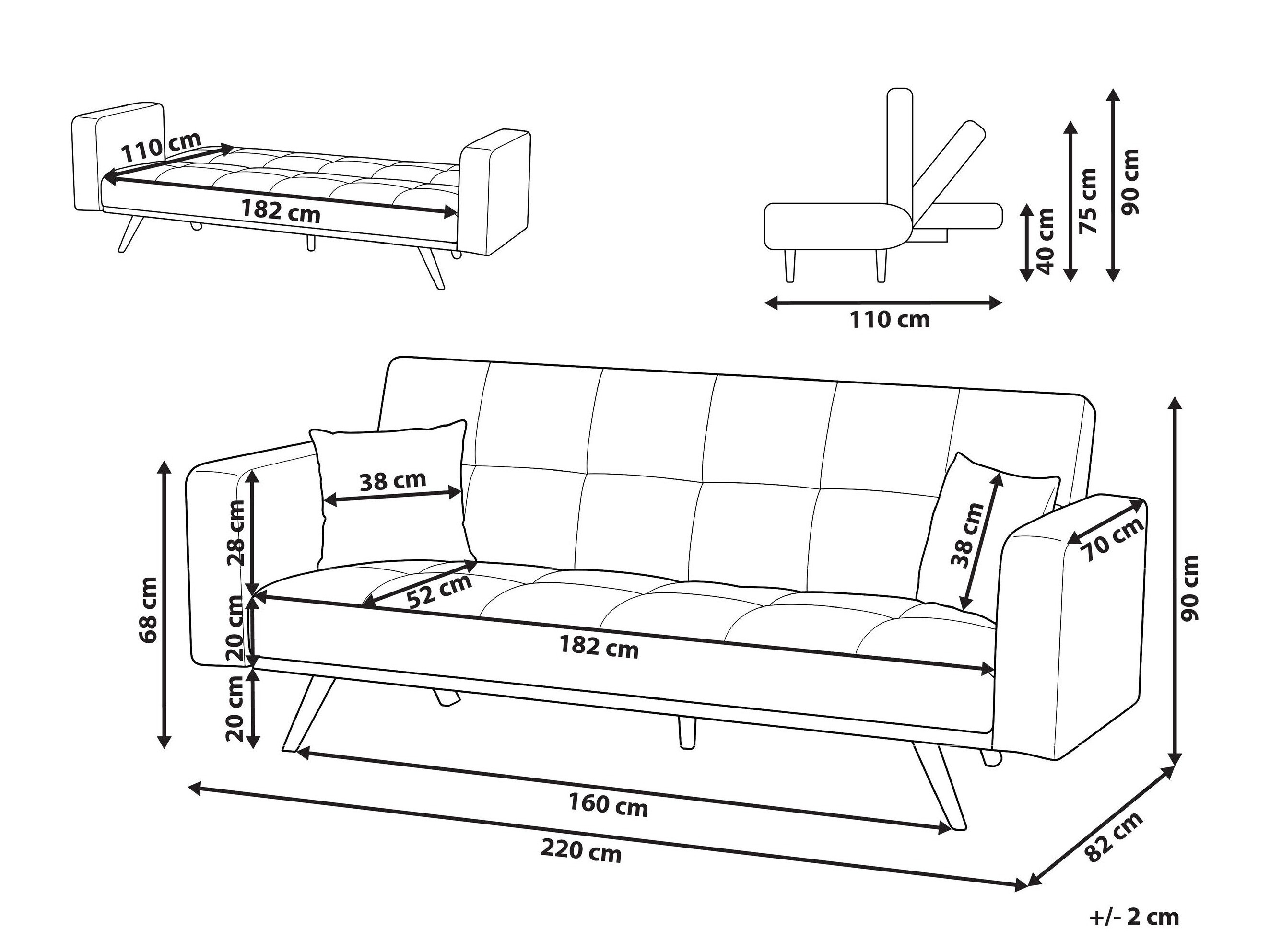 Sofa lova Berwyn 3123 (Žalia)