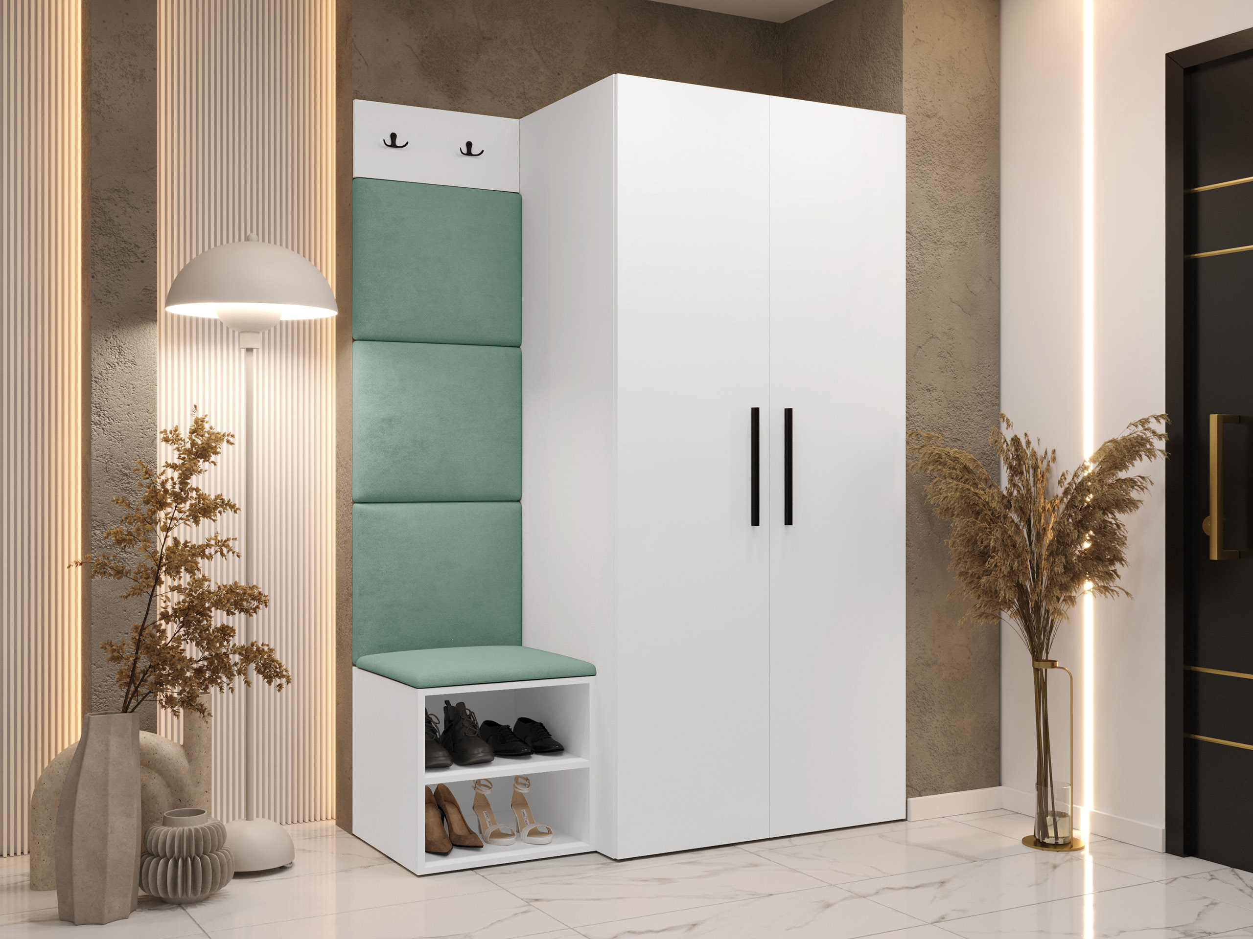 Turkio spalvos prieškambario komplektai