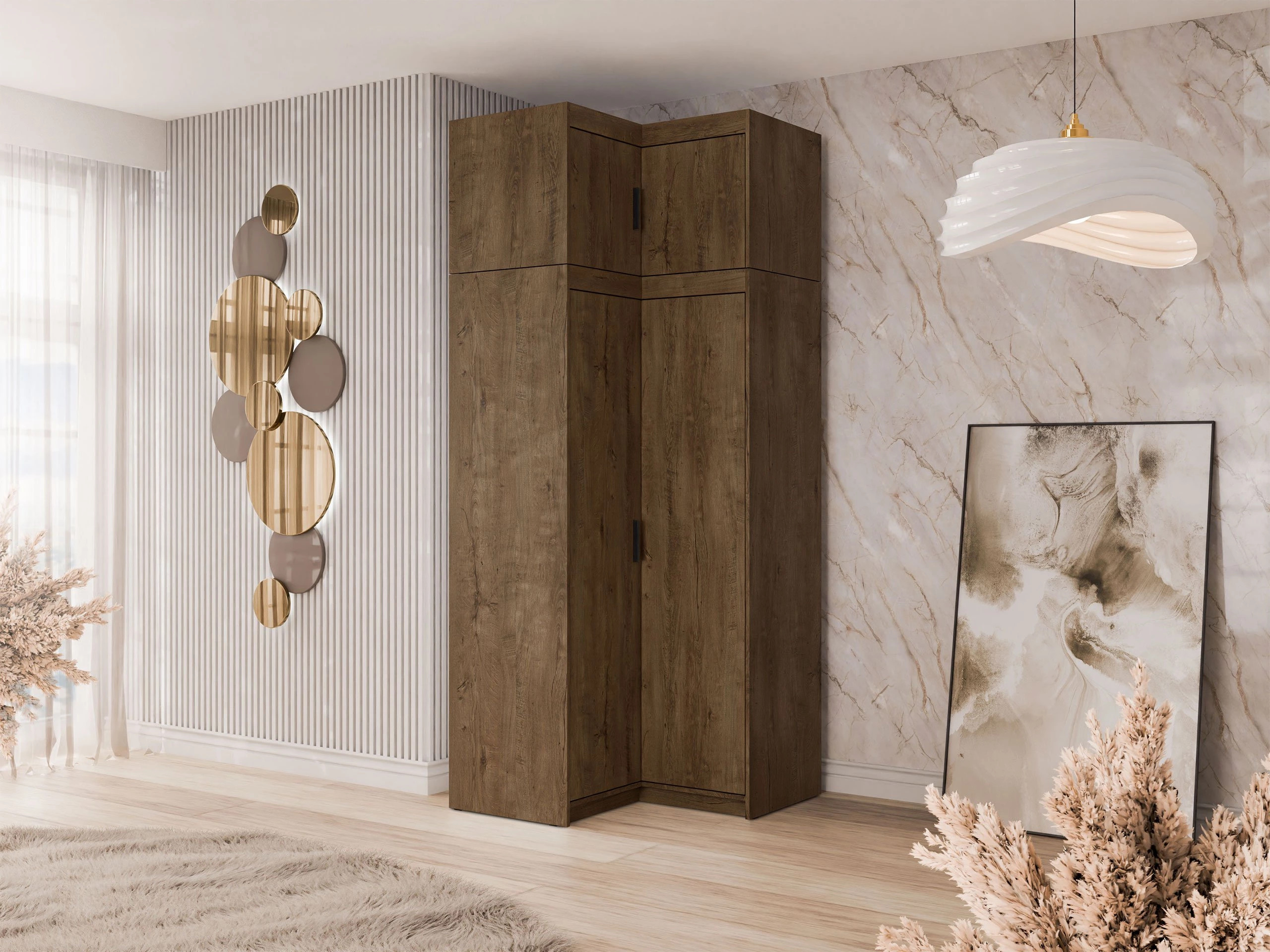 Kampinė spinta Novduni 121 (Ąžuolas lefkas)