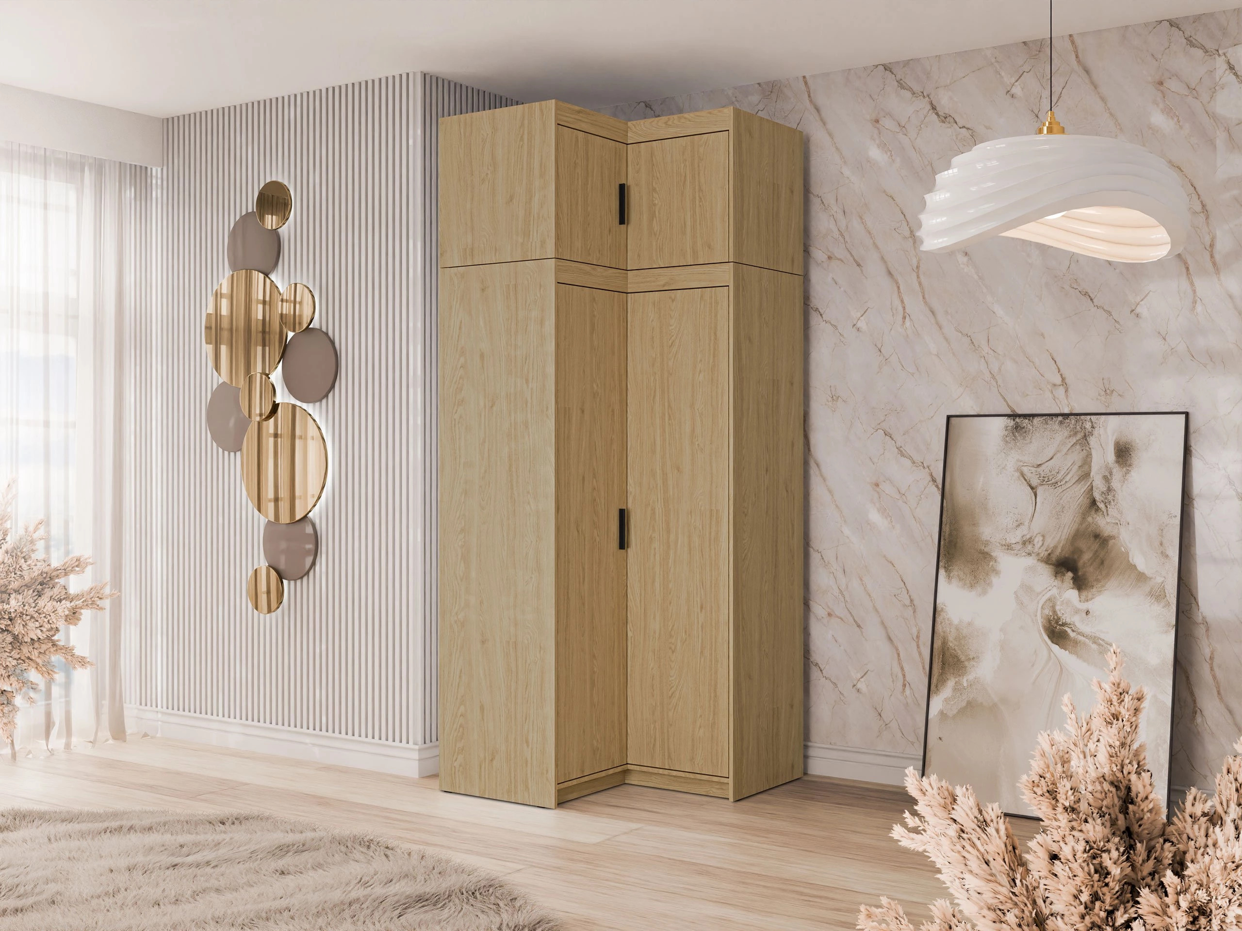 Kampinė spintelė Novduni 118 (Ąžuolas)