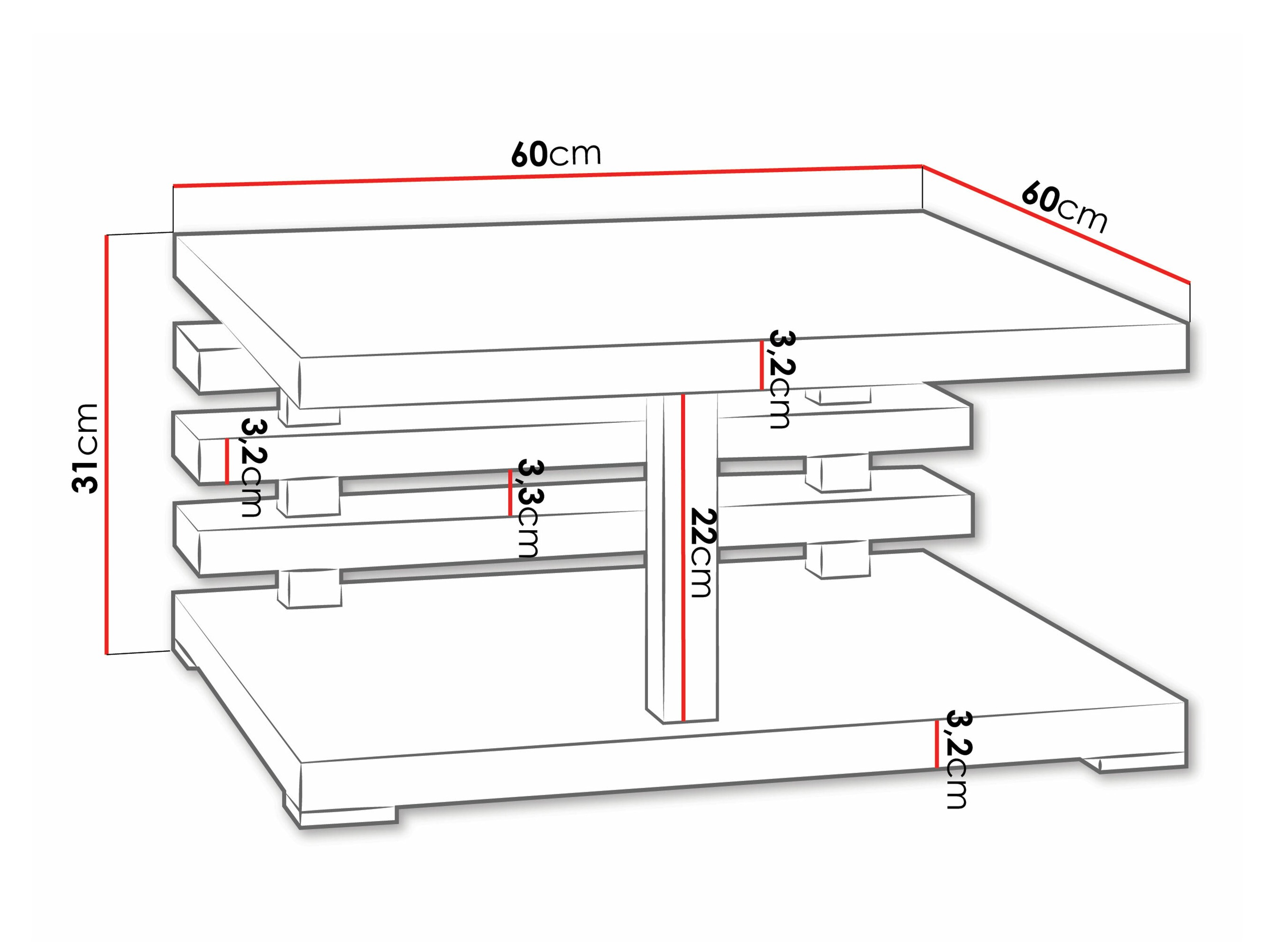 Žurnalinis staliukas Consortum (Matinė balta)