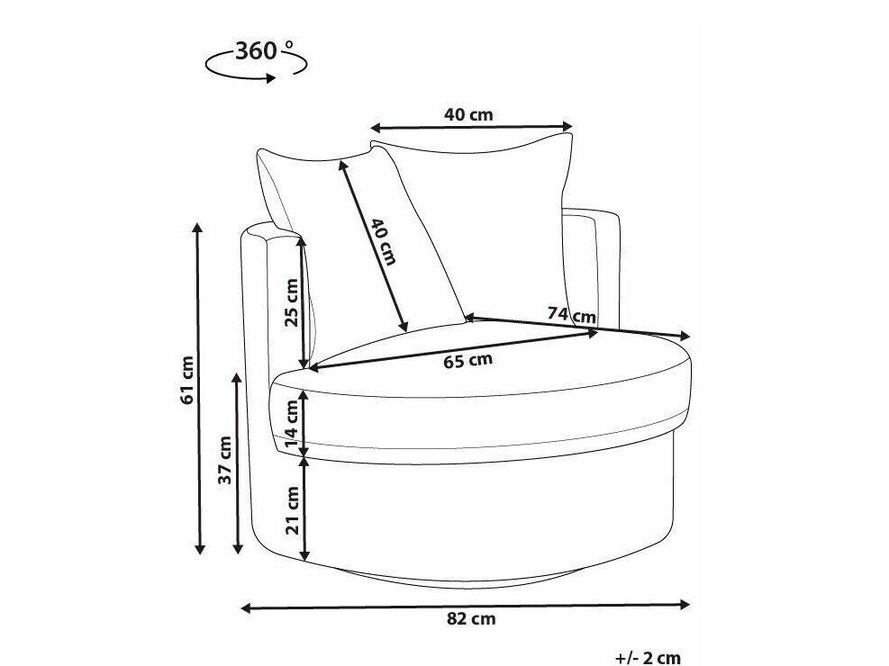 Fotelis Berwyn 1420 (Šviesi smėlinė)