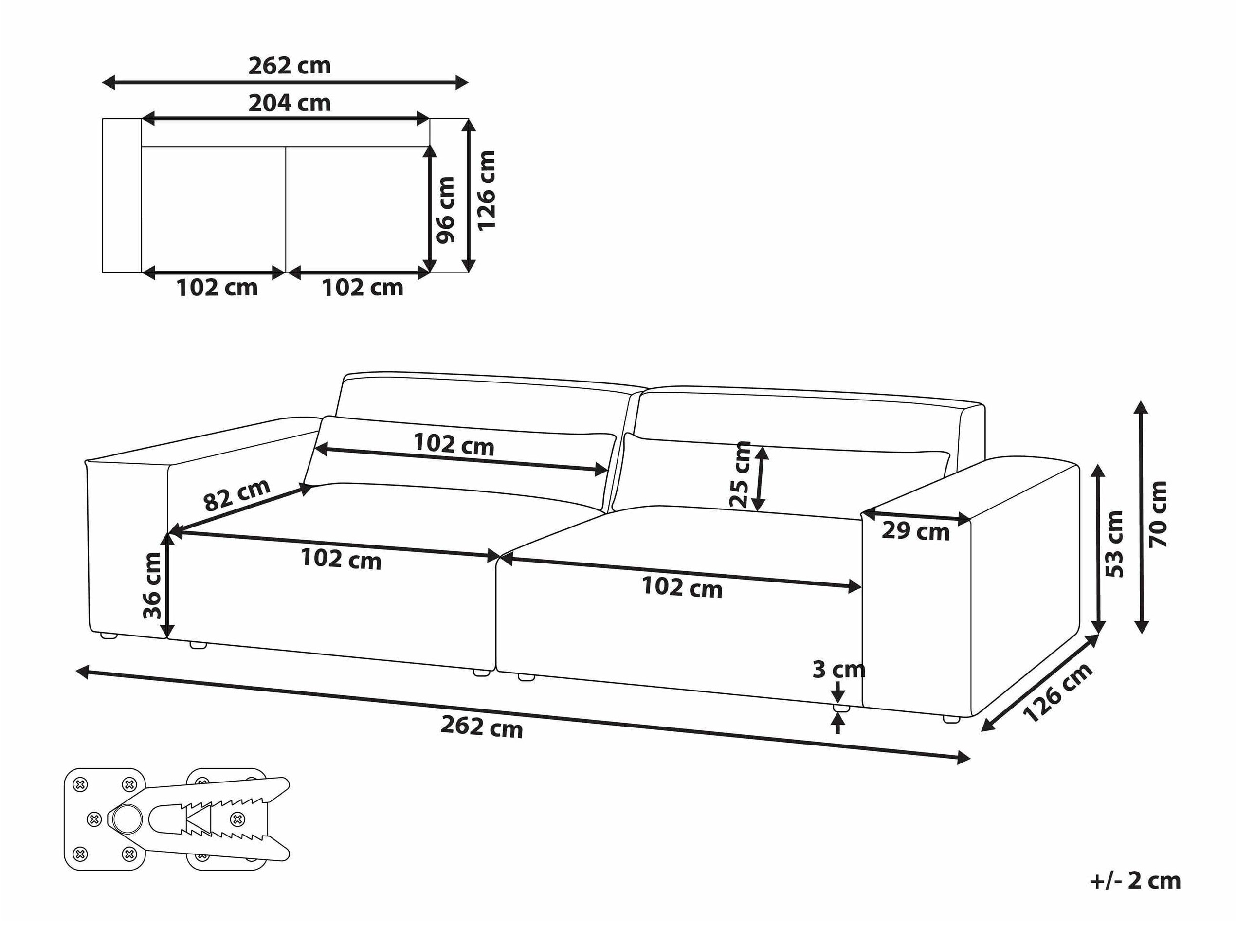 Modulinė sofa Tivsora 103 (Šviesi ruda)