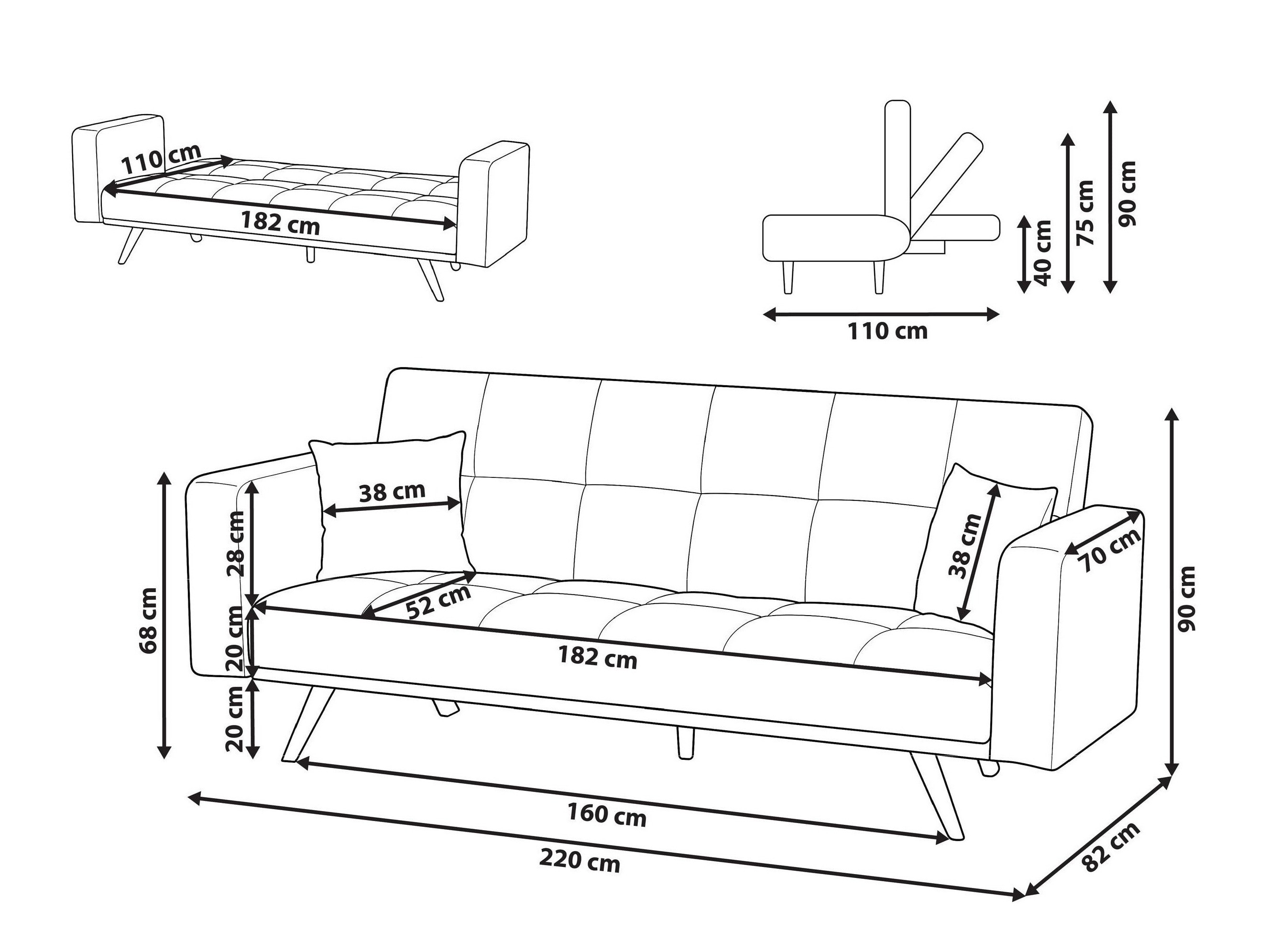 Sofa lova Berwyn 3123 (Balta)