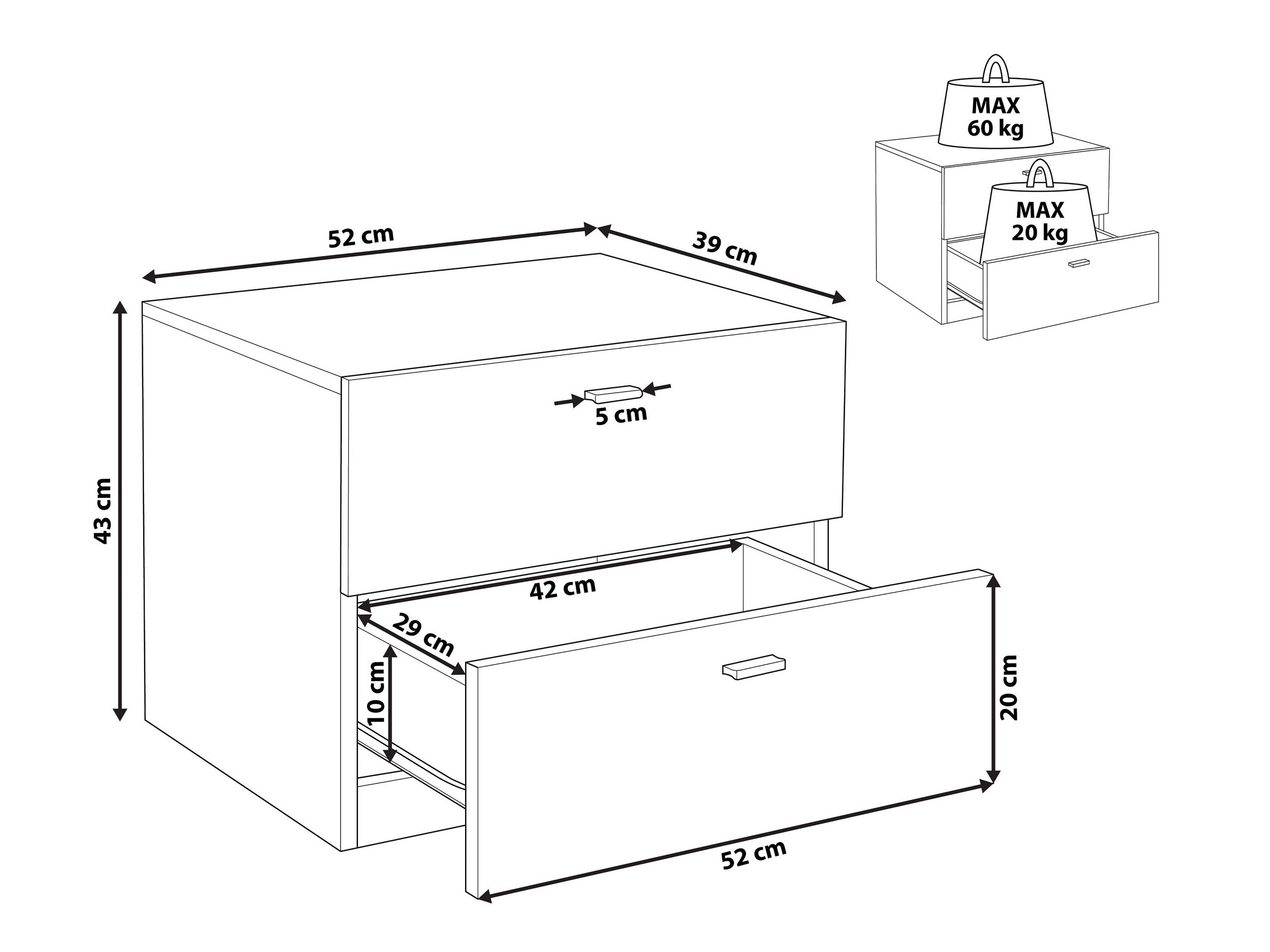 Naktinis staliukas Berwyn 3156