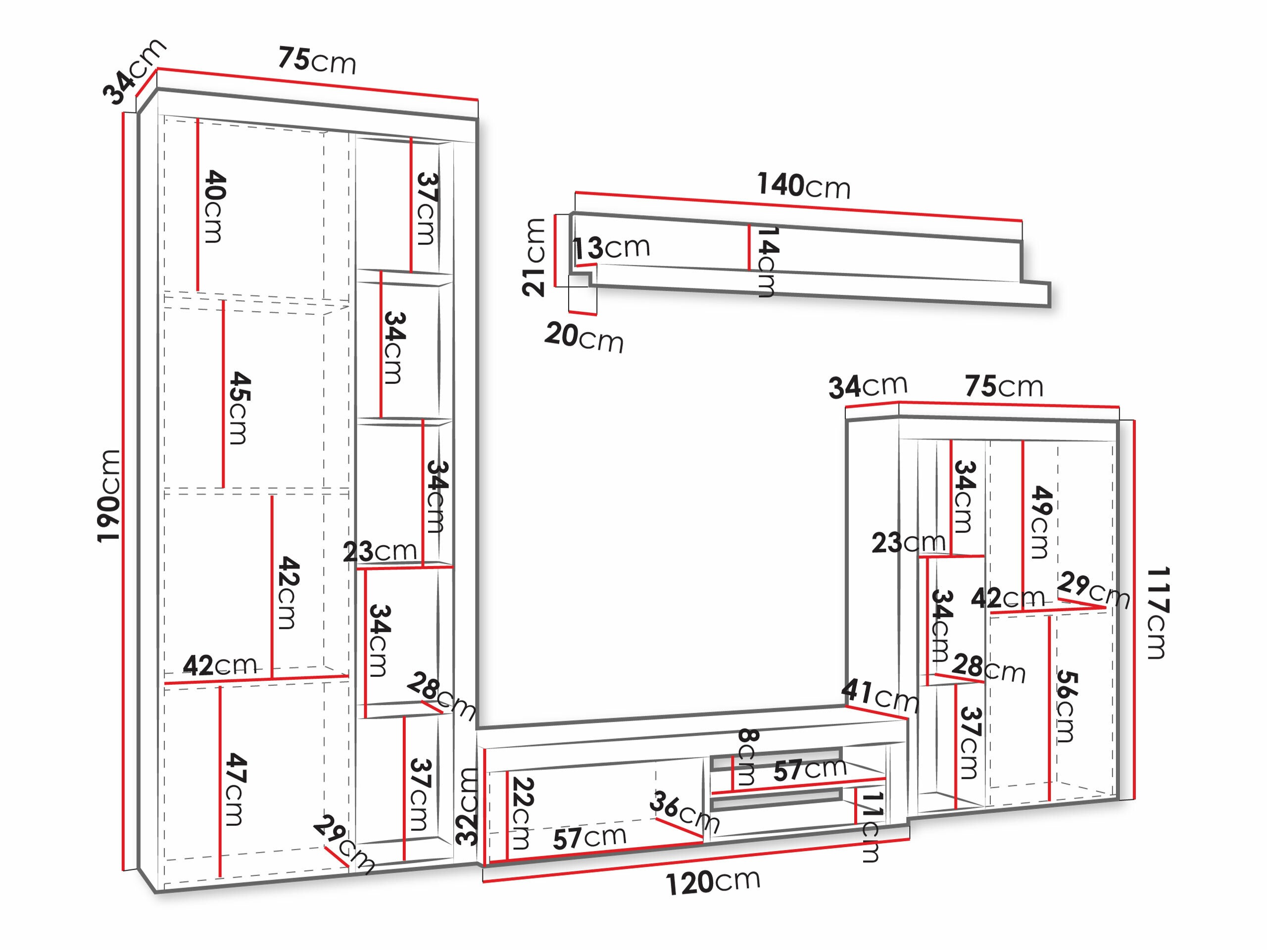 Svetainės komplektas Soca (Balta)