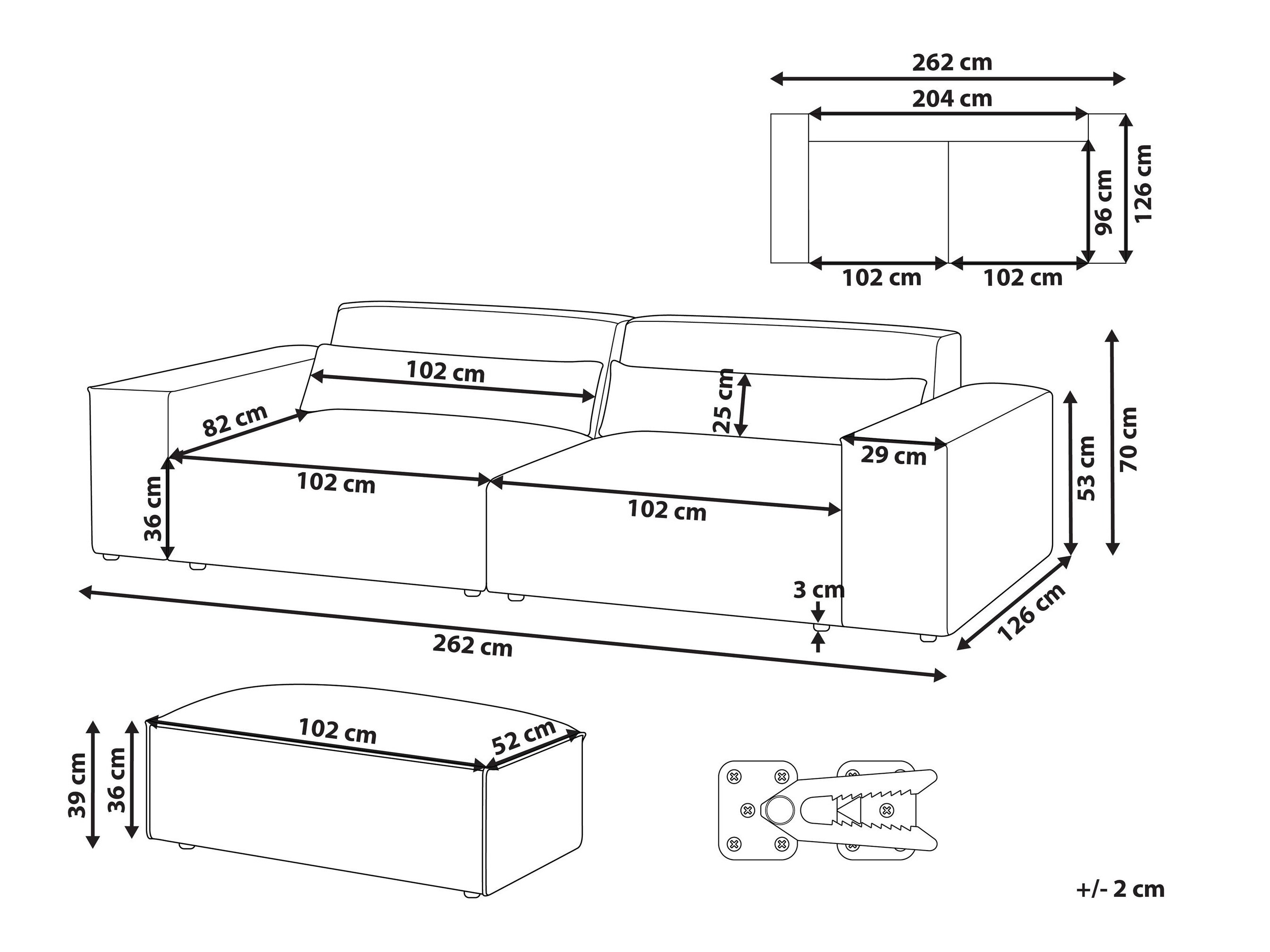 Minkštų baldų komplektas Tivsora 107 (Šviesi smėlinė)