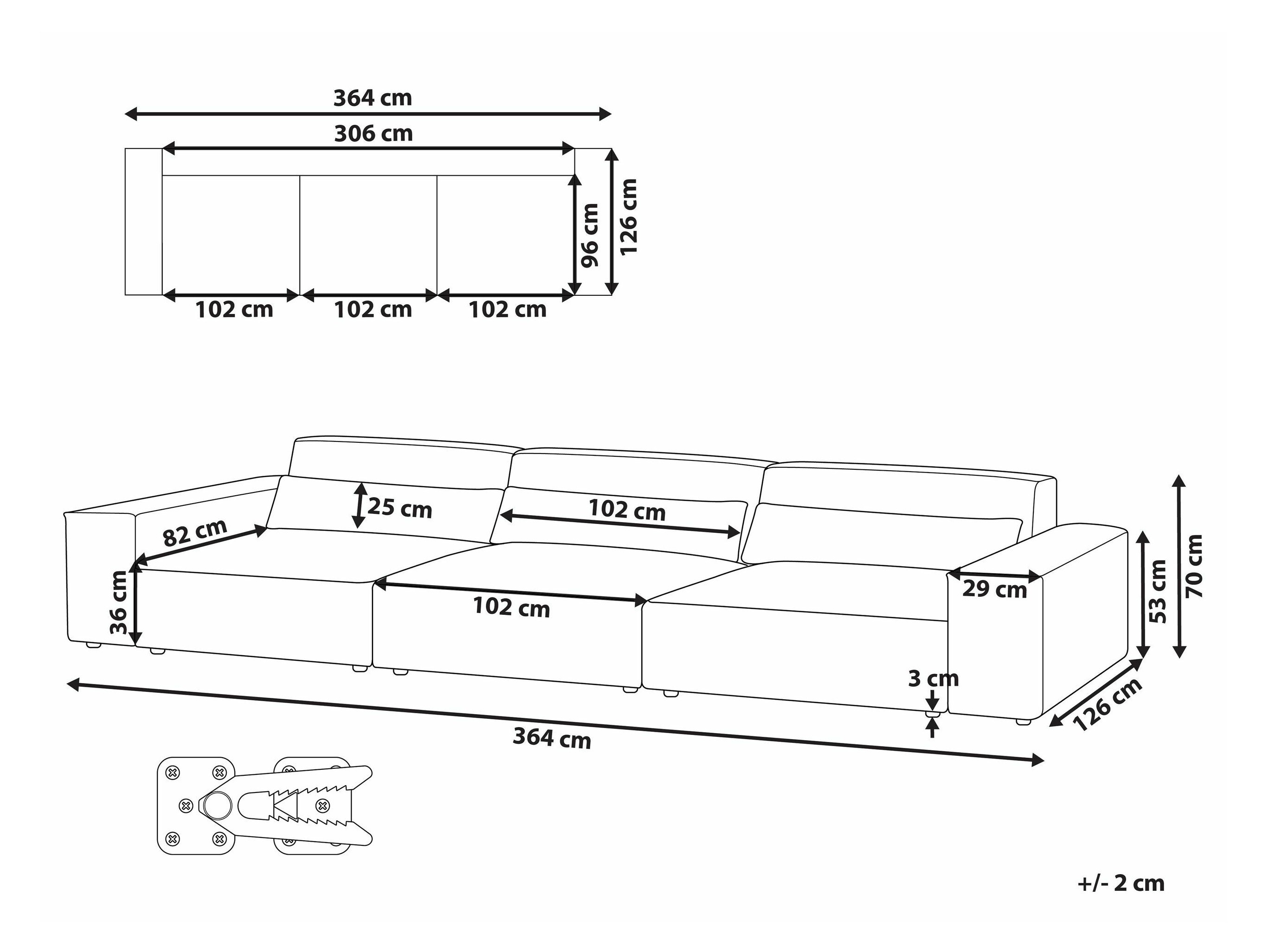 Modulinė sofa Tivsora 106 (Balta)