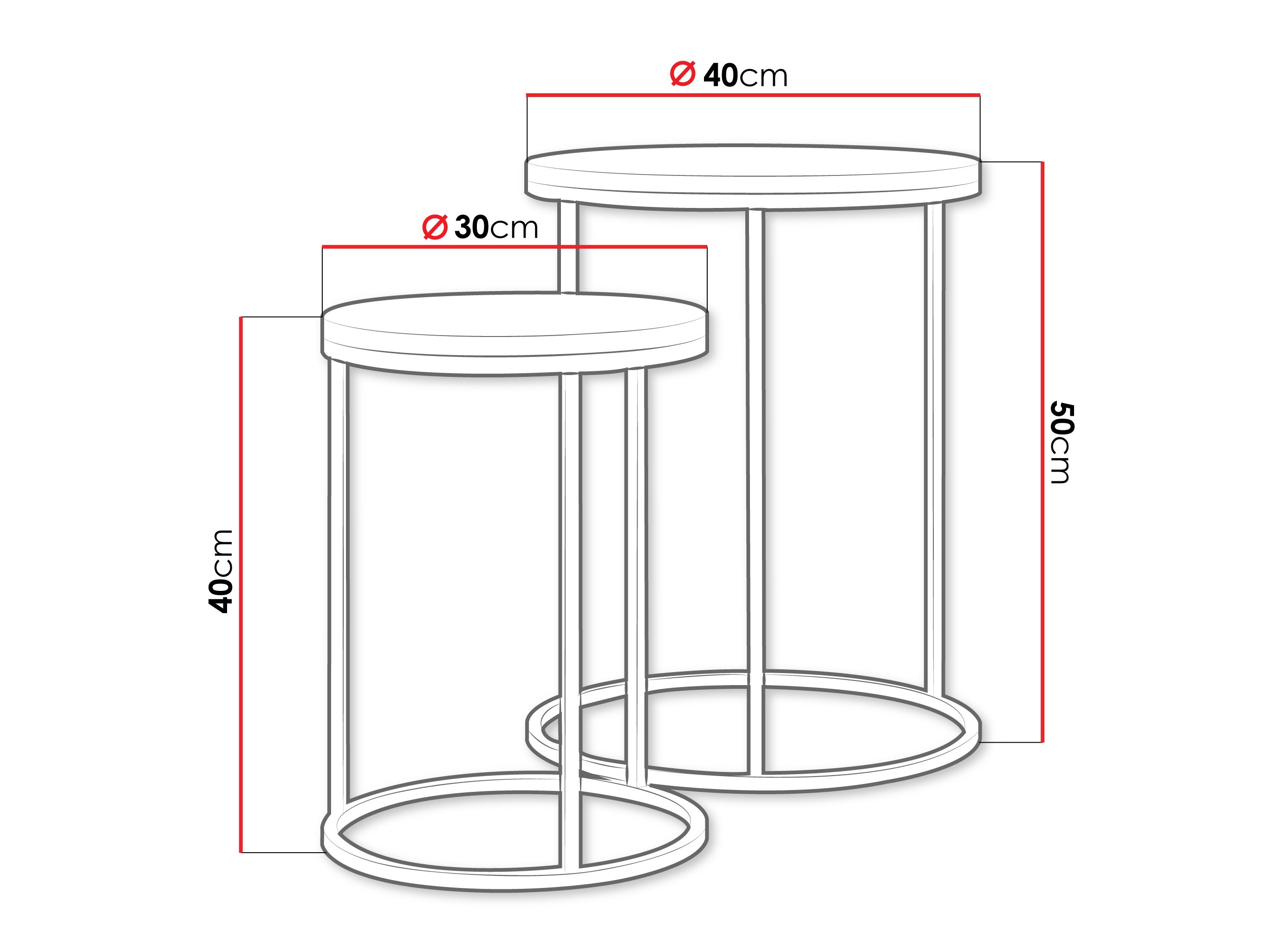 Šoninių staliukų komplektas Iter (Smėlinė)