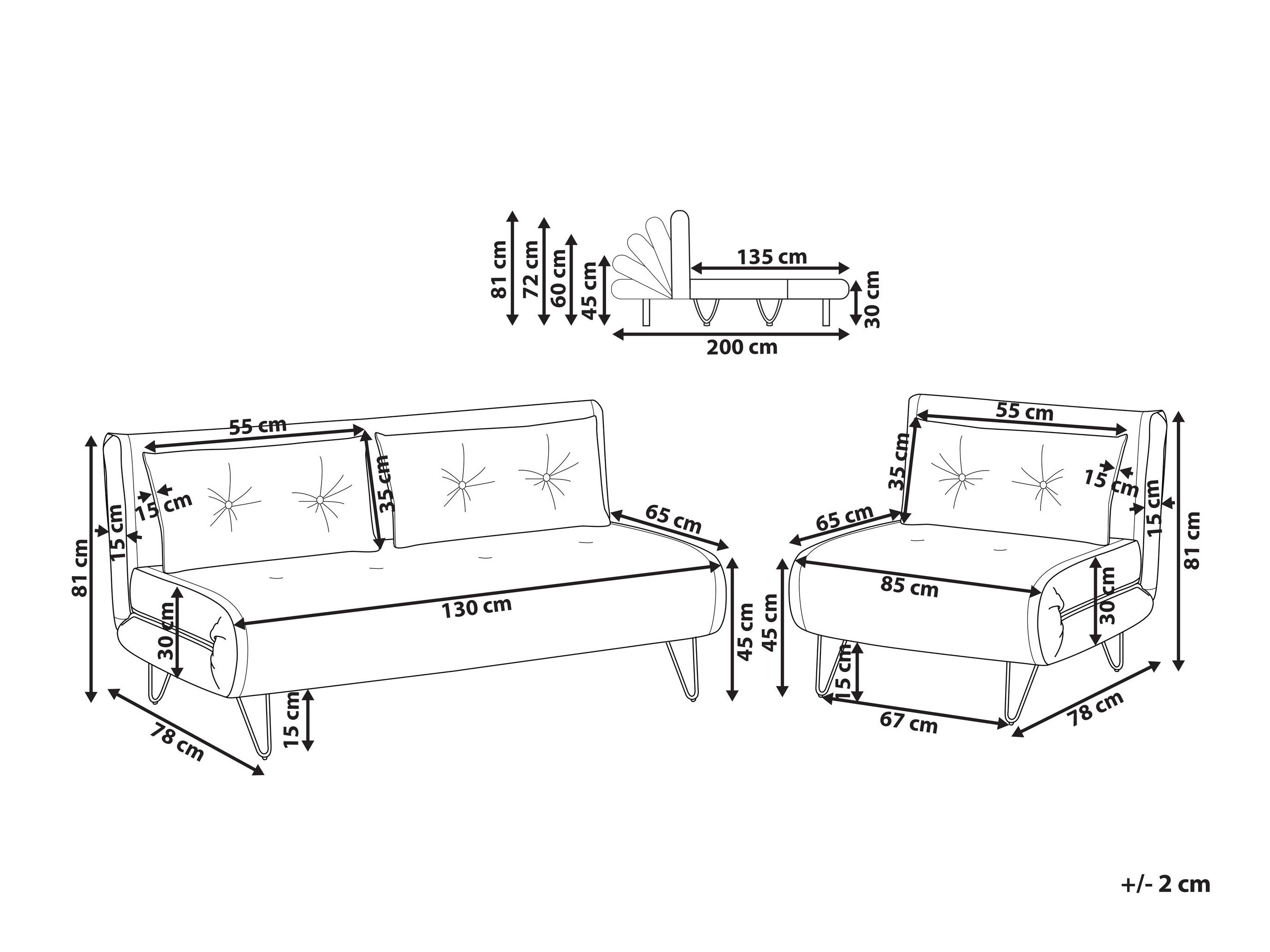 Minkštų baldų komplektas Berwyn 3164 (Pilka)