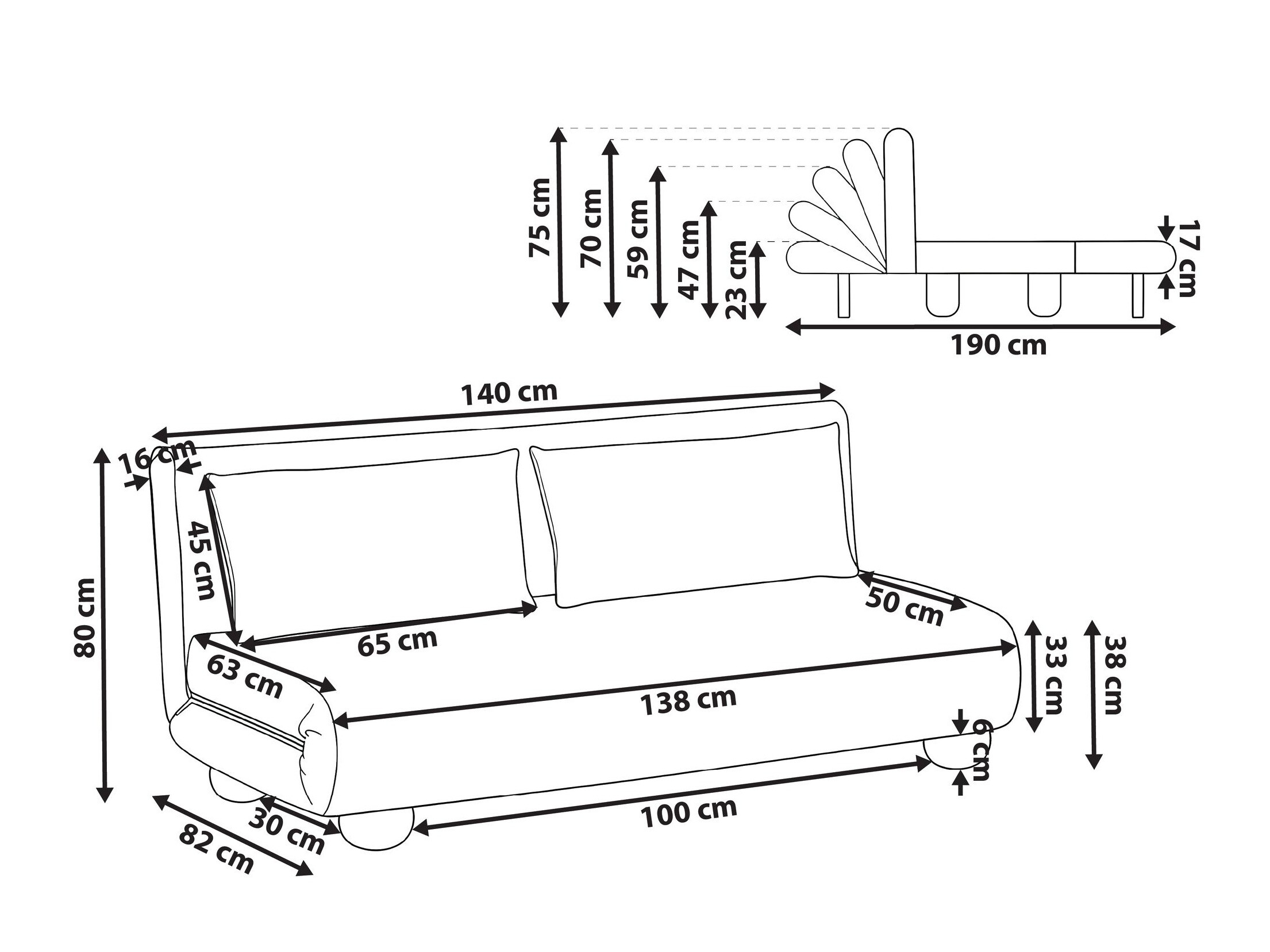 Sofa lova Berwyn 3167 (Balta)