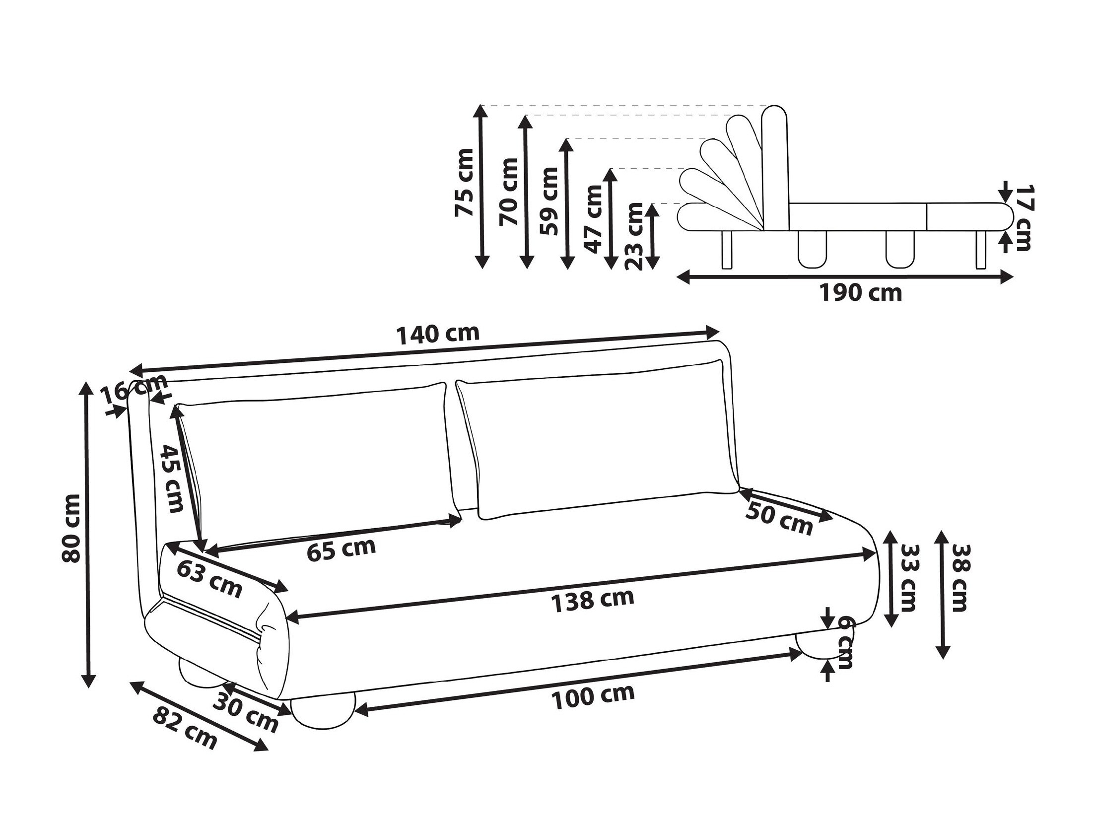 Sofa lova Berwyn 3167 (Šviesi ruda)