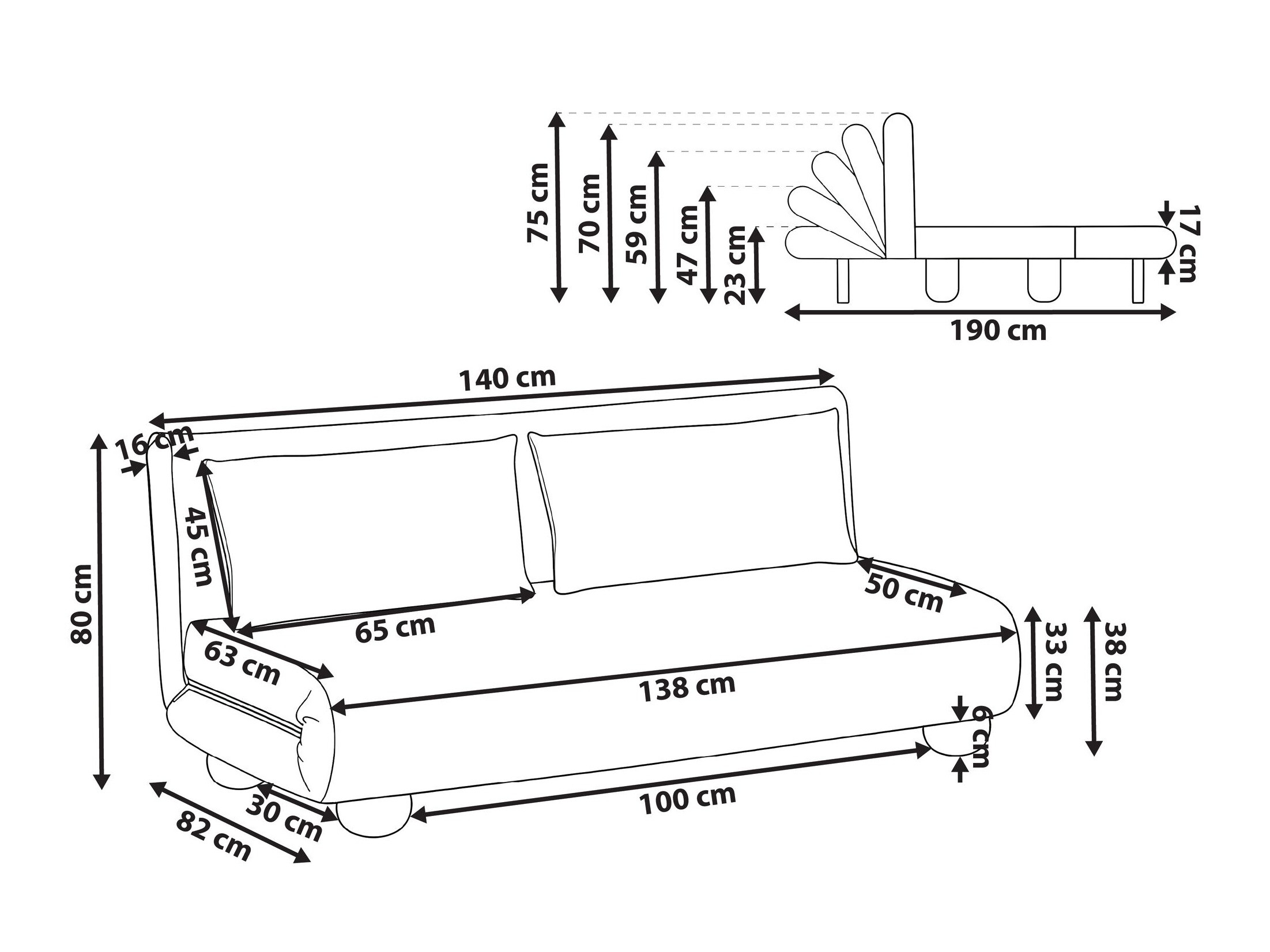 Sofa lova Berwyn 3167 (Tamsi pilka)