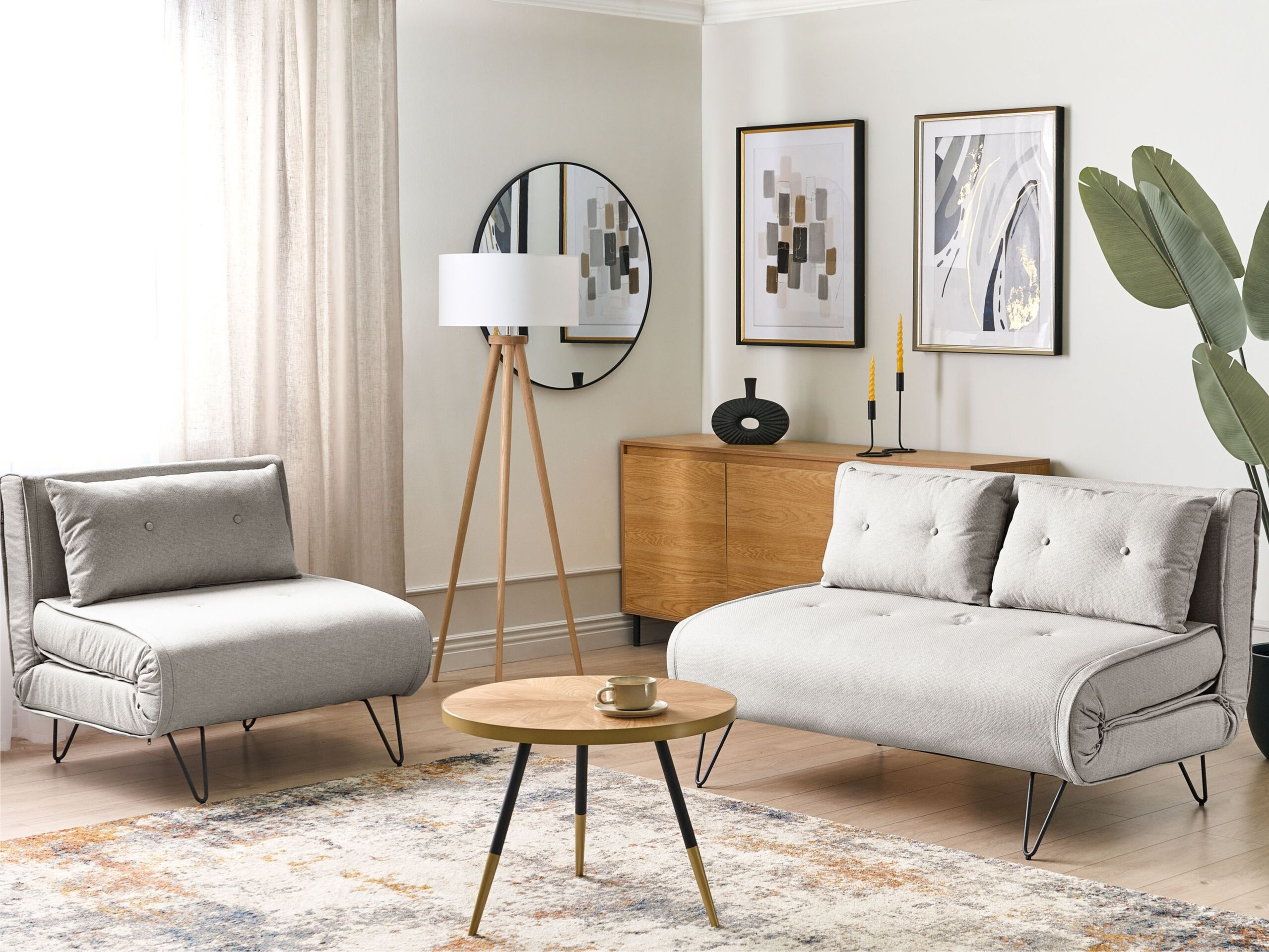 Minkštų baldų komplektas Berwyn 3165 (Šviesi pilka)