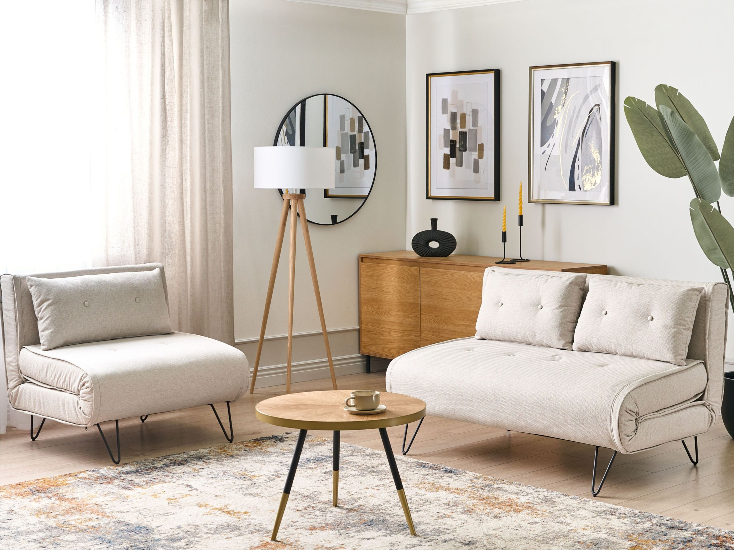 Minkštų baldų komplektas Berwyn 3165 (Šviesi smėlinė)