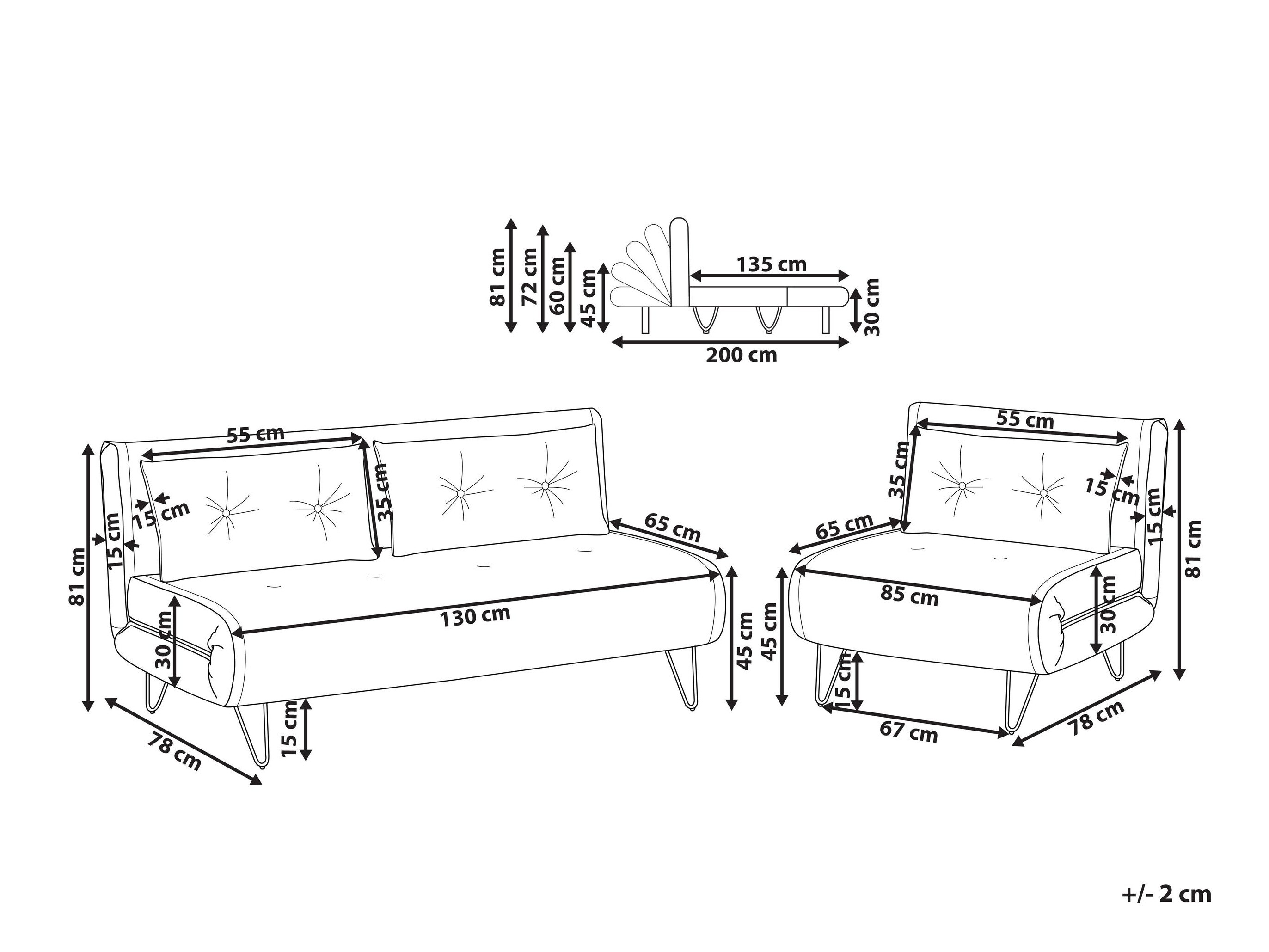Minkštų baldų komplektas Berwyn 3165 (Šviesi smėlinė)