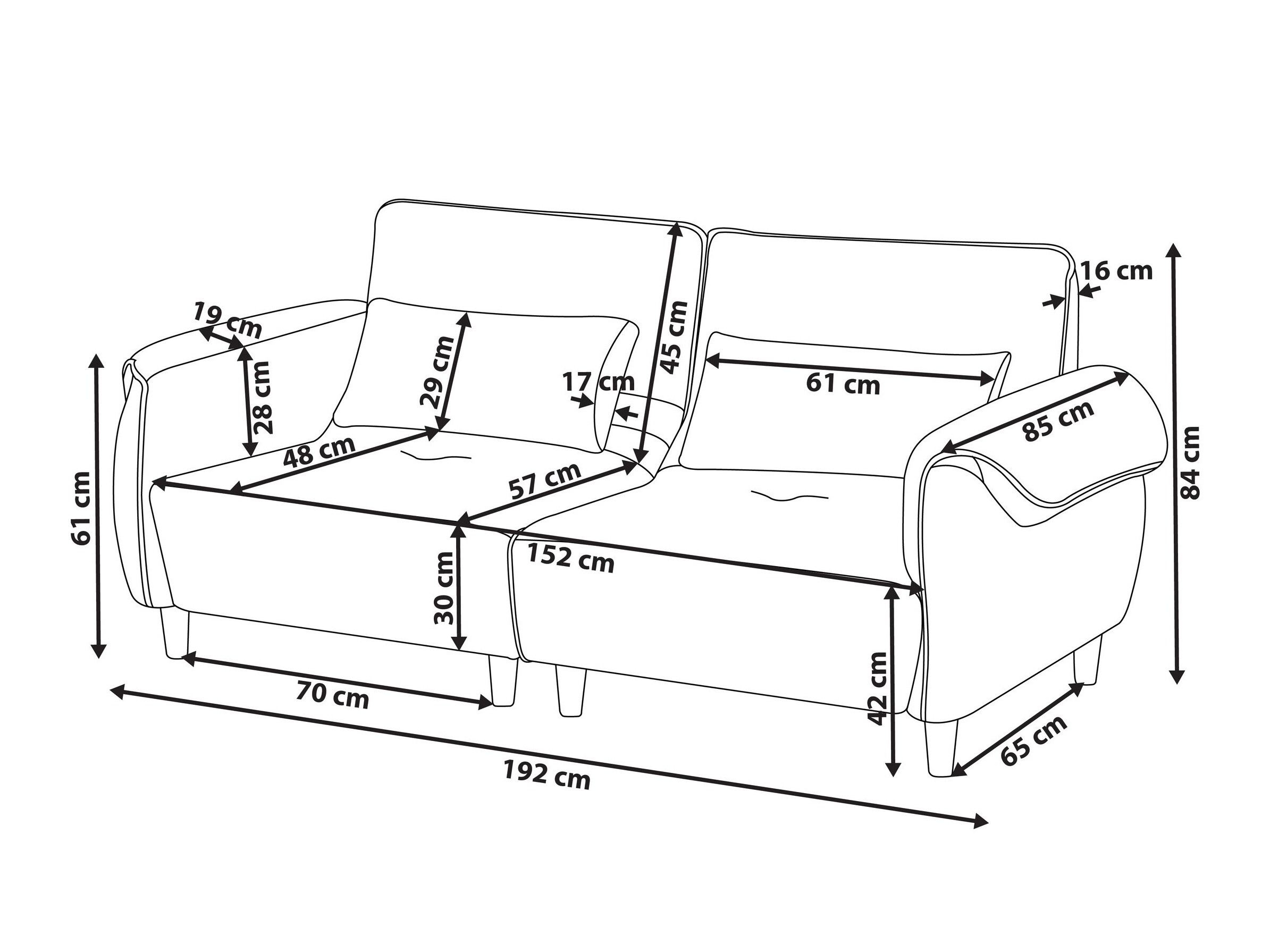 Sofa Berwyn 3169 (Šviesi ruda)